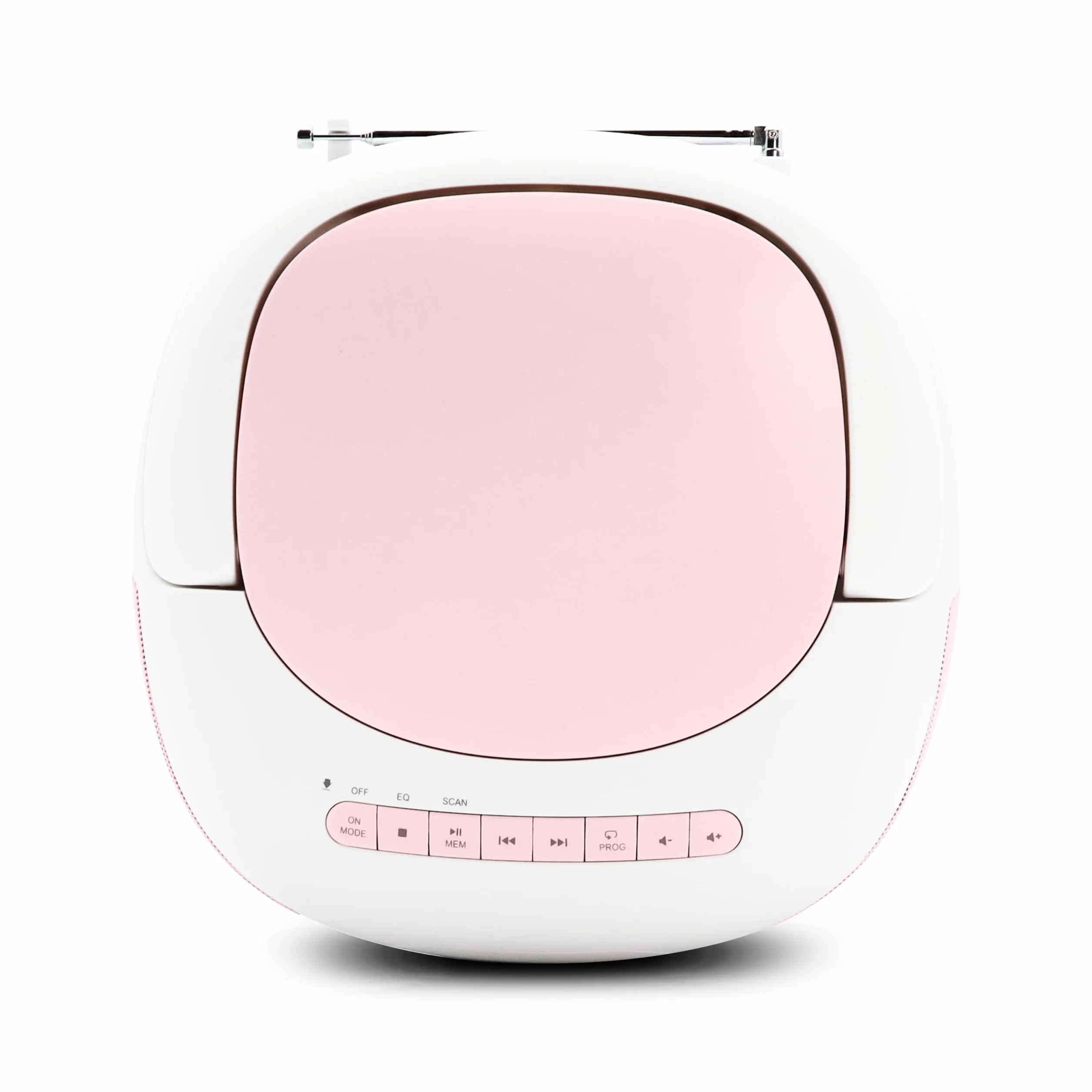 Metronic Radio CD Lector Portátil Bluetooth Rosa, Reproductor de CD Compacto con Altavoz Estéreo, USB, microSD, Radio FM