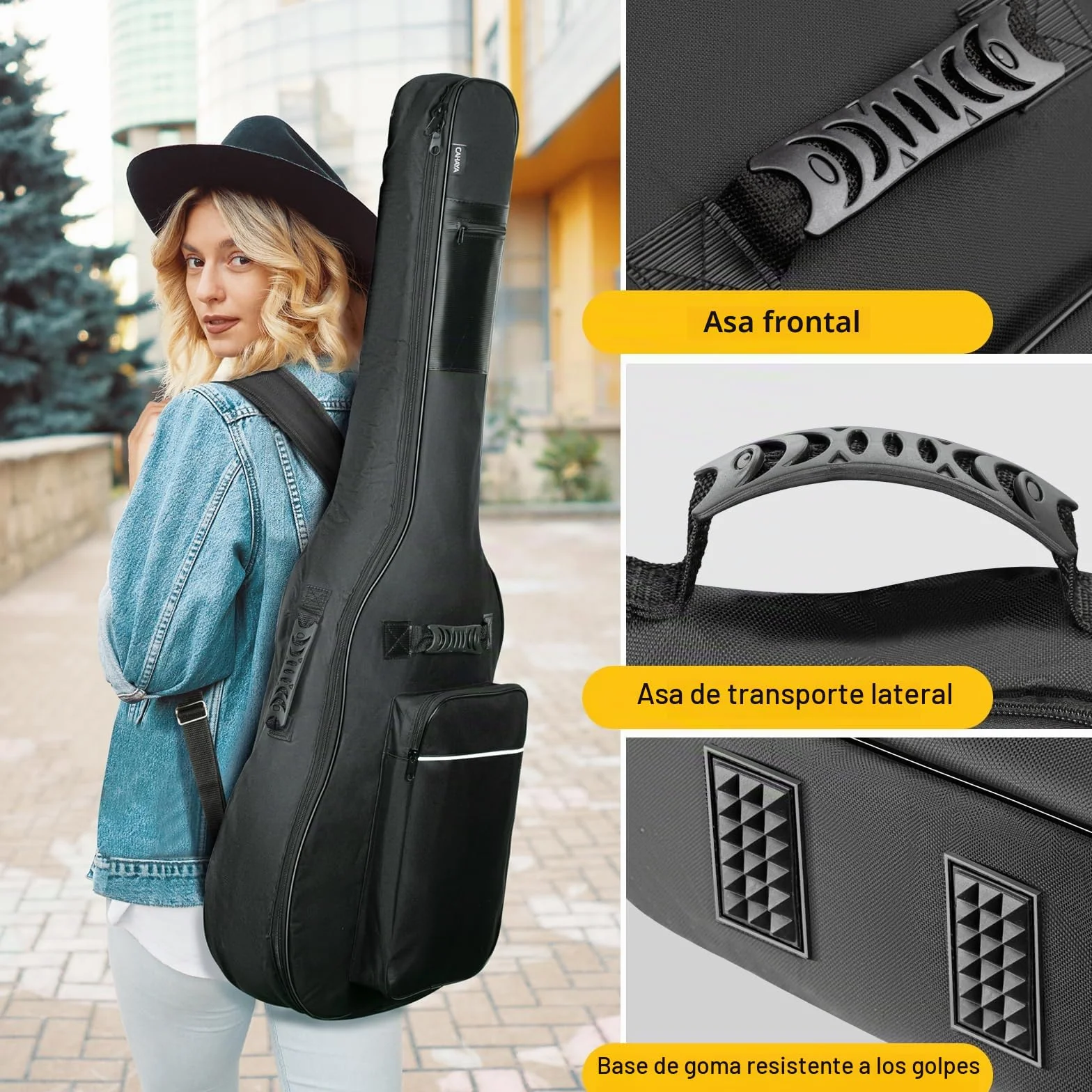 CAHAYA Funda para Guitarra Acústica 40 41 42 Pulgadas Versión Mejorada Premium 12mm Esponja Acolchada
