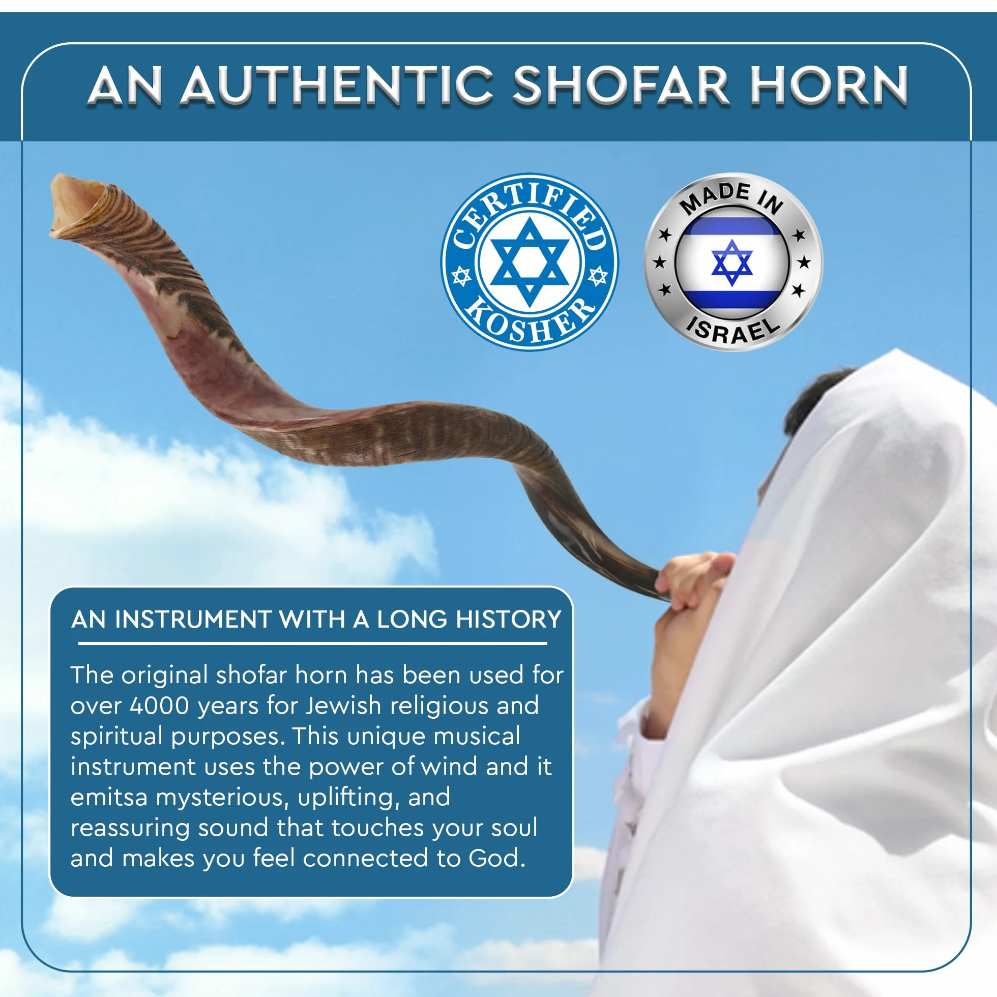 Kudu Shofar | Shofar | Kosher de Israel | 38-48 cm