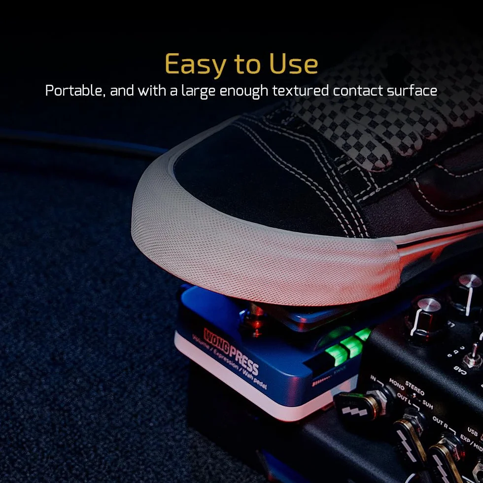 HOTONE Cory Wong Signature Press Pedal 4 en 1 Conmutable Wah & Volumen Activo & Expresión Pasiva Pedal de Efectos con Indicadores Visibles de la Posición del Pedal