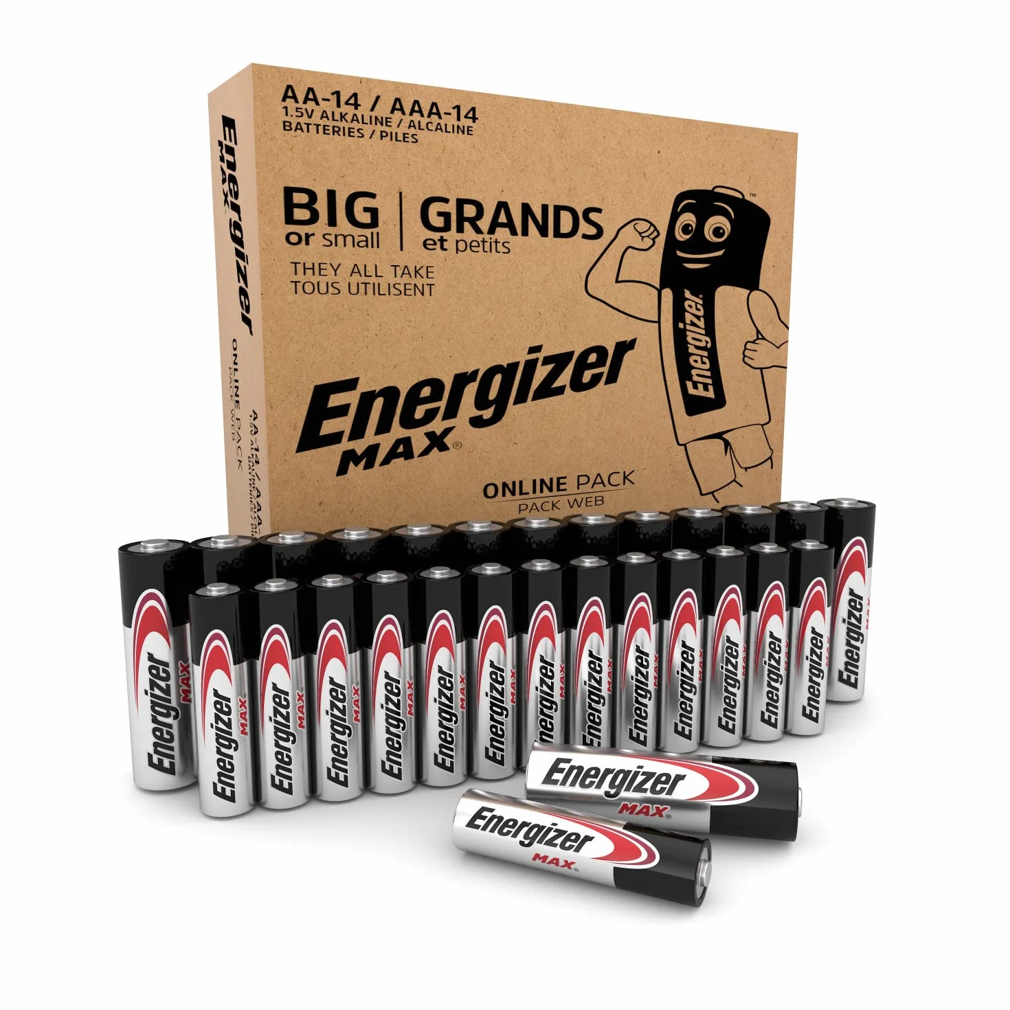 Energizer MAX Pilas AA AAA Paquete 28 Unidades 1,5V Baterías Alcalinas 10 Años Vida Útil