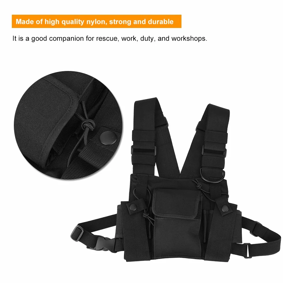 Sonew Walkie Talkie Bolsillo, Arnés de Nylon Mochila Funda para Walkie-Talkie, Radio, Dispositivos Electronicos Portatiles