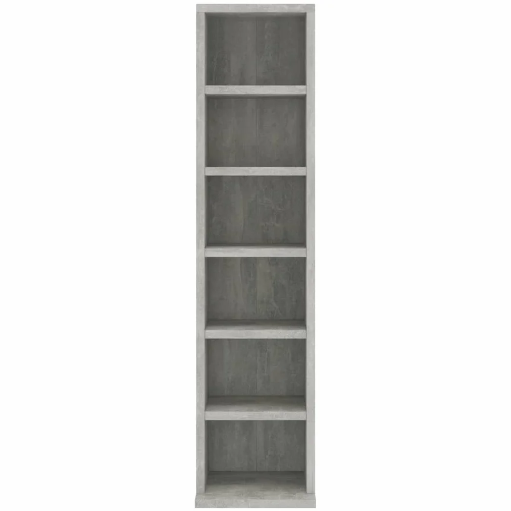 Toshilian Estantería de Almacenamiento CD/DVD, Armario de Almacenamiento, Color Gris, Hormigón, 21 x 20 x 88 cm, Madera de Ingeniería