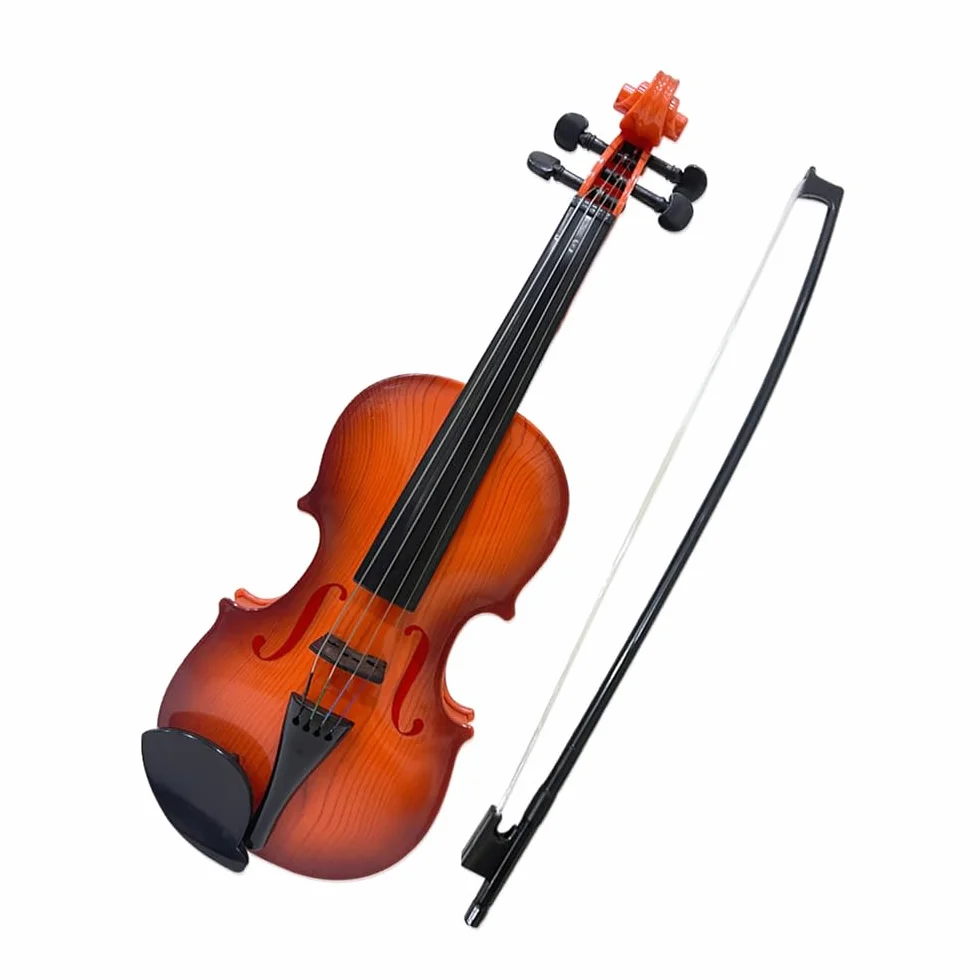 Violín simulado para principiantes, práctica musical, kit de instrumentos musicales, exquisita mano de obra, accesorios de actuación, regalos con cuerdas ajustables