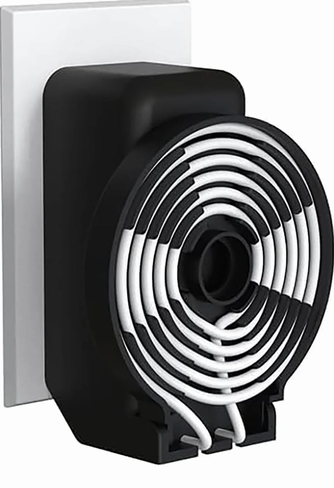 ELLENNE Soporte de pared Echo Dot (4ª y 5ª generación) de pared – Ahorra espacio ocultar cables – Sin tornillos – Soporte para cocina, baño, dormitorio – Negro y blanco (negro)