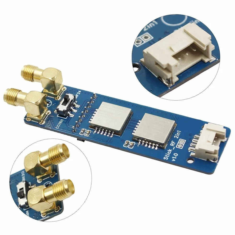Para M5Stack para módulos IoT ESP32 2 en 1 RF Board CC1101 NRF24 Módulo dual con carcasa Interruptor conmutable para StickC PLUS2 Bruce firmware necesario para comunicación inalámbrica (Without)