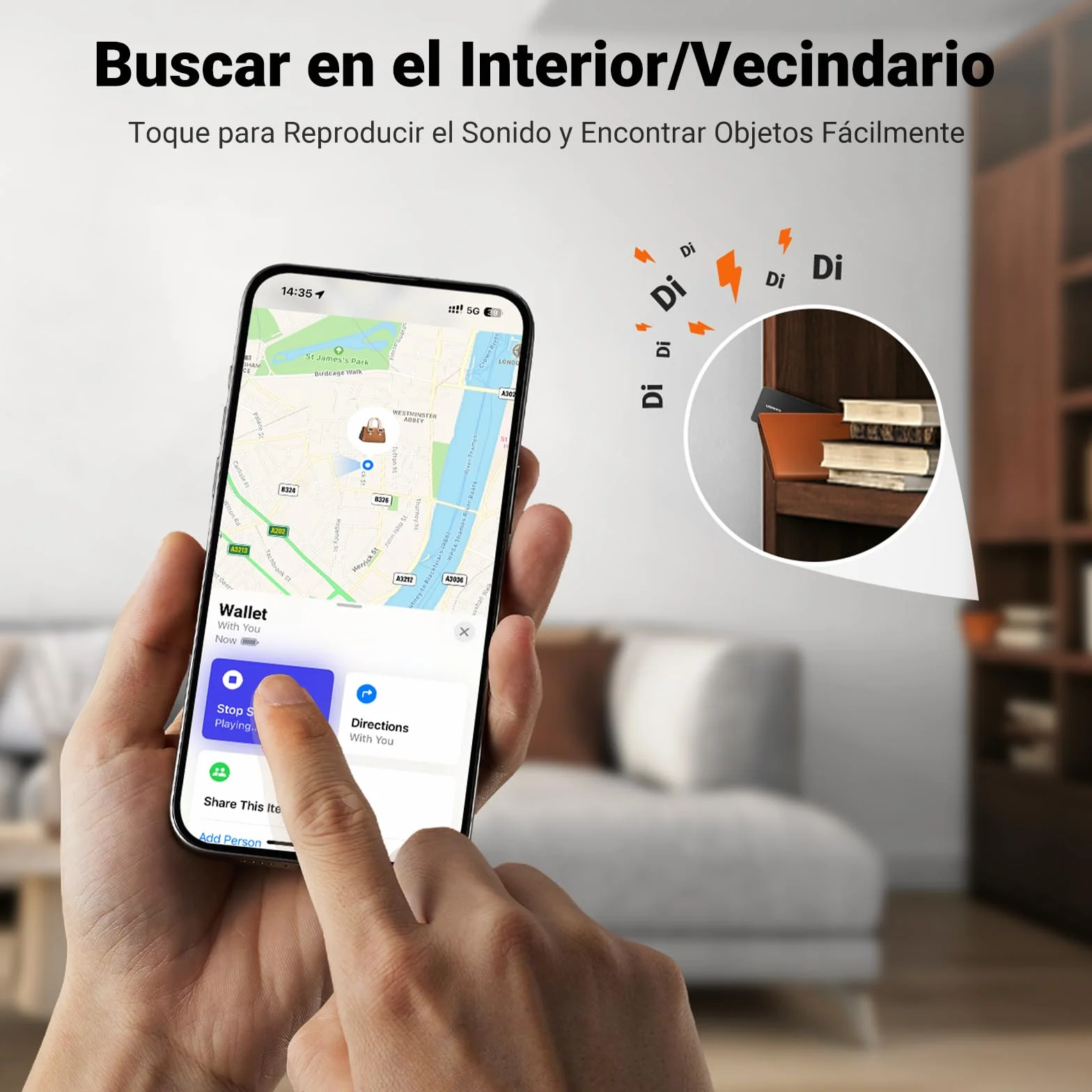 UGREEN FineTrack Slim Smart Finder Localizador Solo iOS(NO Android) Bluetooth Tracker Tarjeta Seguimiento Rastreador para Pasaporte Cartera Equipaje Bolsa IP68 Impermeable