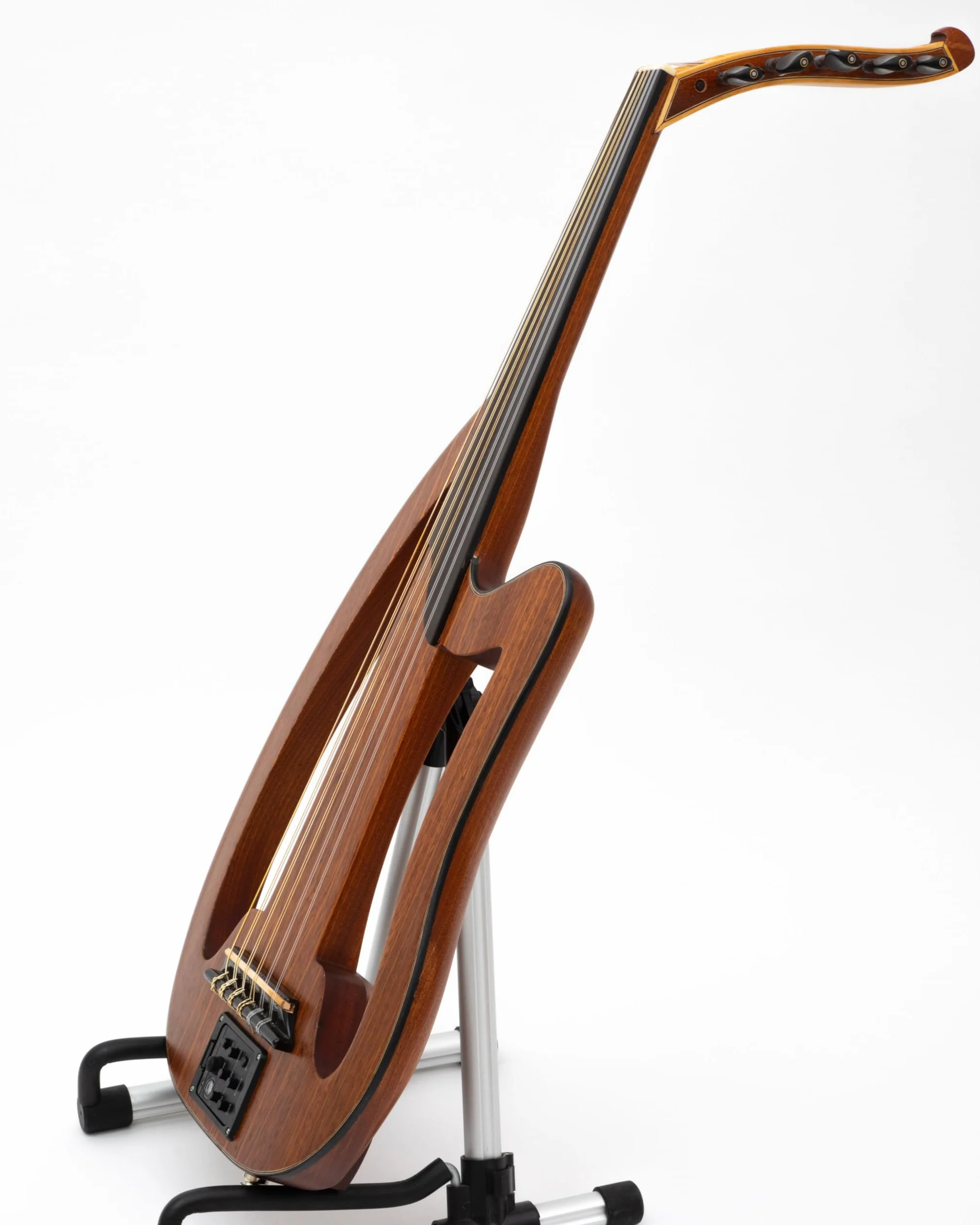 Clavijas eléctricas profesionales de caoba y ébano, ecualizador de 3 bandas, afinador integrado turco eléctrico Oud Oud con pastilla, funda y púas gratis