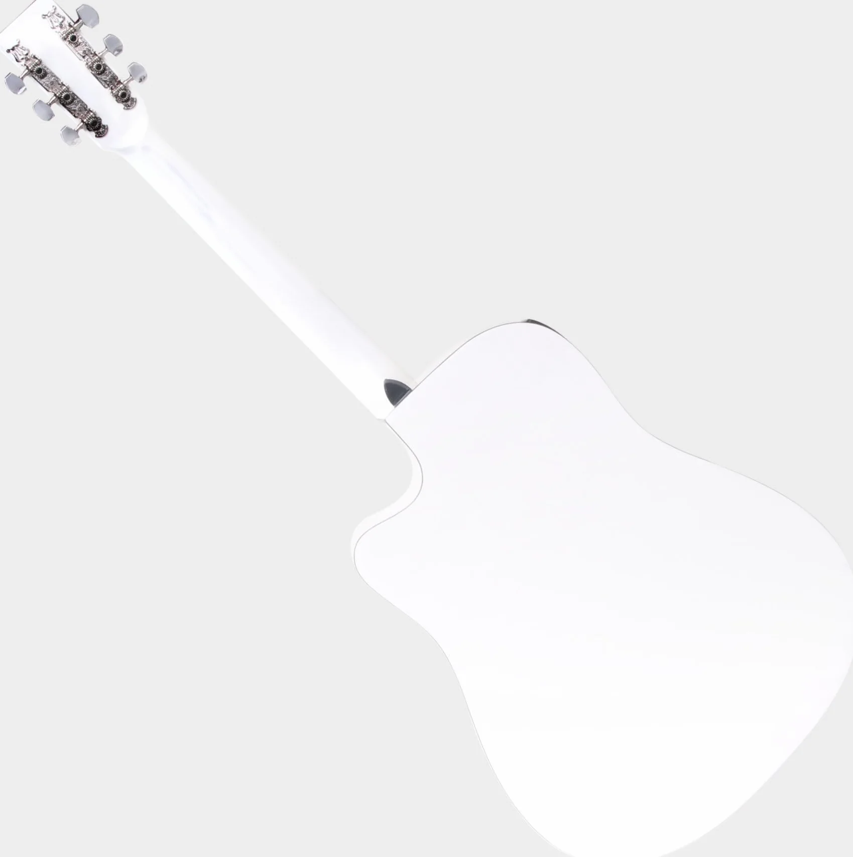 Classic Cantabile WS-10WH-CE Guitarra Western con pickup (acústica y amplificada, dreadnought, cutaway, EQ de 3 bandas + Presence, afinador con LCD, salidas XLR y jack) blanco brillo