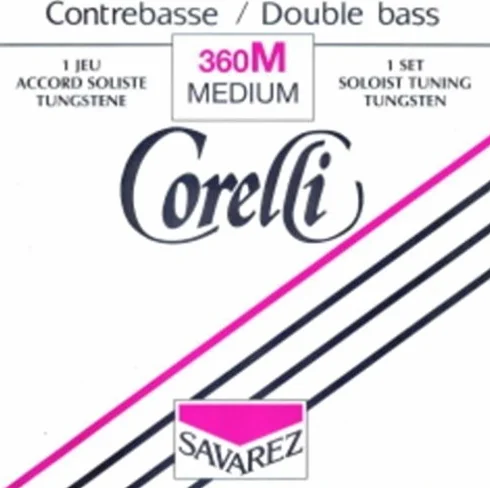 CUERDAS CONTRABAJO - Salvarez (Corelli 360/M) (Juego Completo/Tungsteno/Solista) Medium Bass 4/4