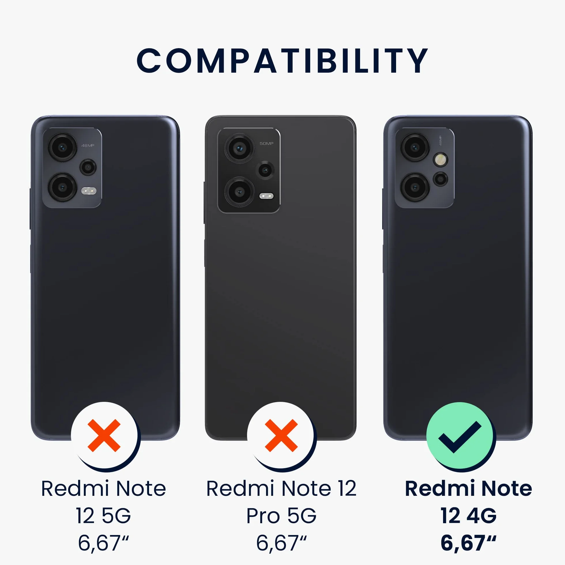 kwmobile Carcasa Compatible con Xiaomi Redmi Note 12 (4G) Funda - con Bordes elevados - Apto Carga inalámbrica - Violeta Burdeos Mate