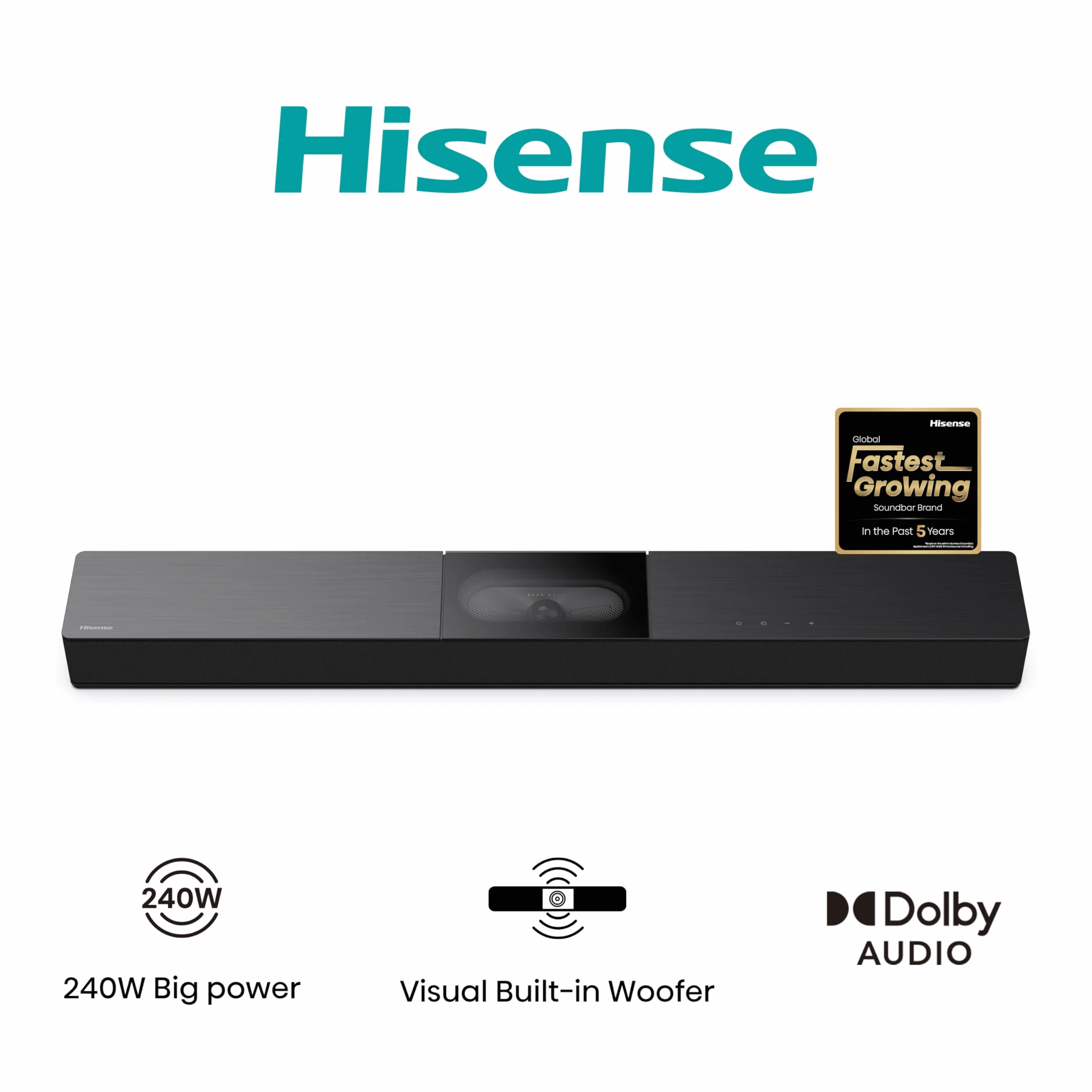 Hisense HS2000 Barra de Sonido 2.1 240W Subwoofer Incorporado Dolby Digital Plus DTS Virtual:X