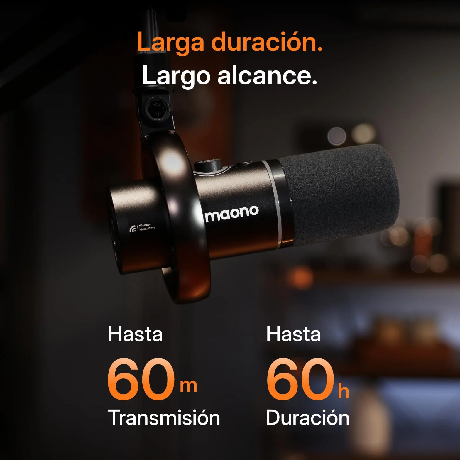 MAONO PD200W - Micrófono híbrido de Podcast inalámbrico para PC, micrófono dinámico XLR USB con trípode de Mesa, Software, reducción de Ruido, para Streaming, grabación Vocal, creación de Contenido