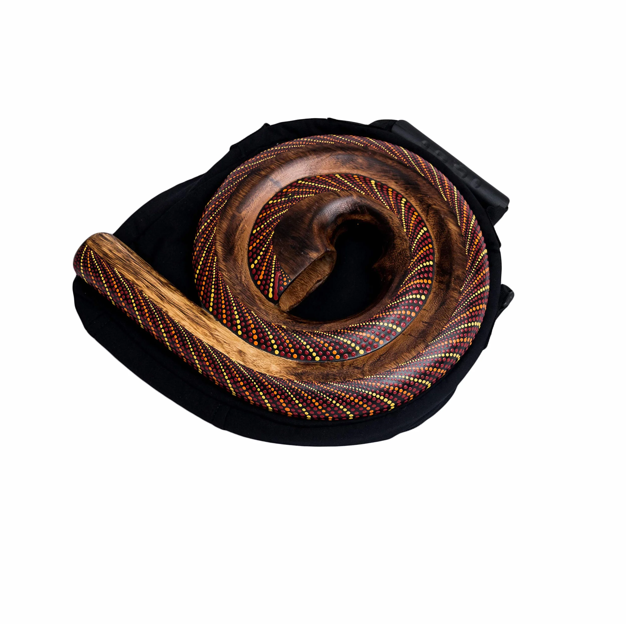 Instrumento Didgeridoo Rundform Naturmaterialien Reisetasche espiral de Australia., D2