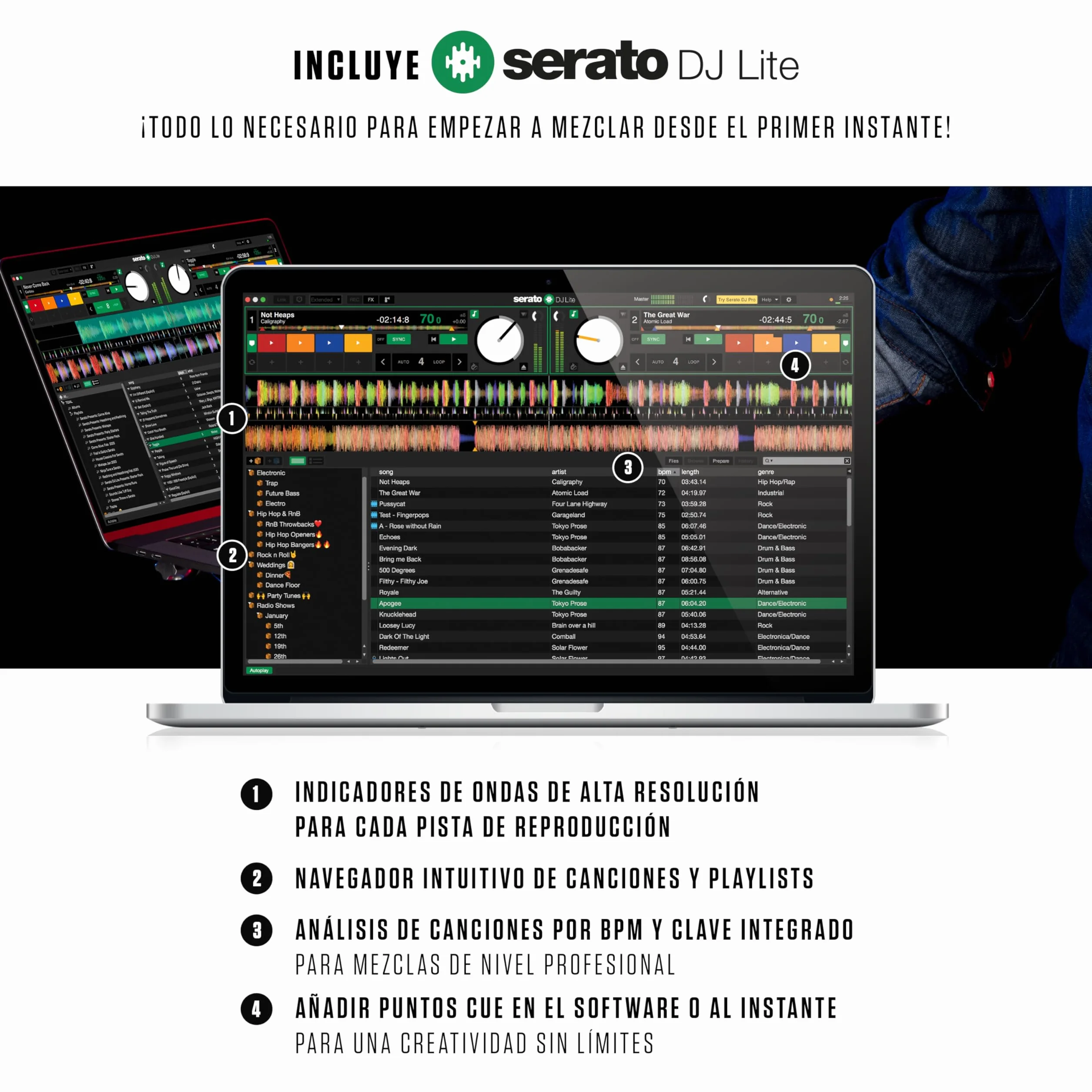 Numark Mixtrack Pro FX Controlador DJ de 2 Secciones para Serato DJ Con Mezclador DJ, Interfaz de Audio Incorporada, Ruedas de Selección Táctiles Capacitivas y Paletas de Efectos