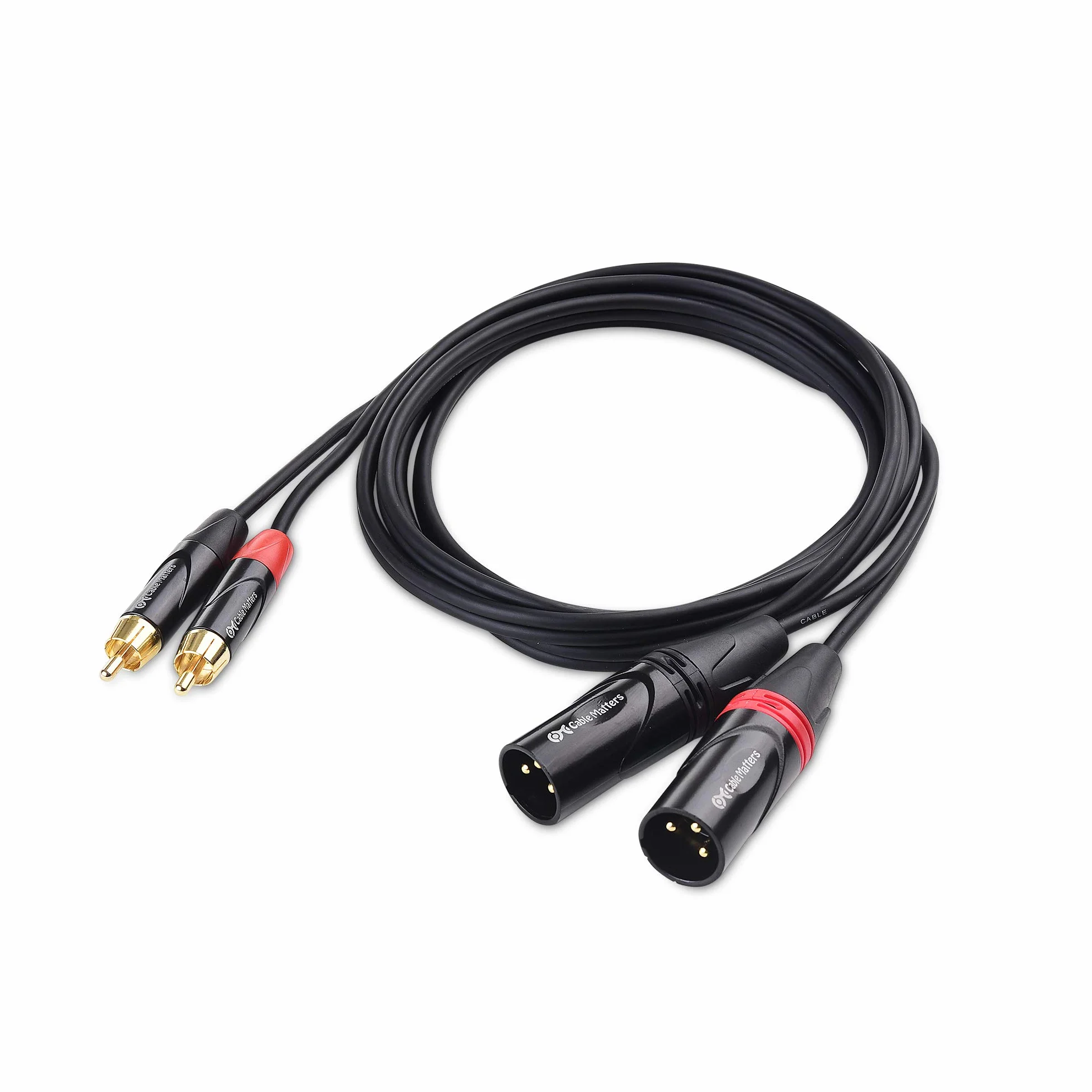 Cable Matters Cable de interconexión doble RCA a XLR desequilibrado de 1,8 m, 2 RCA a 2 XLR macho