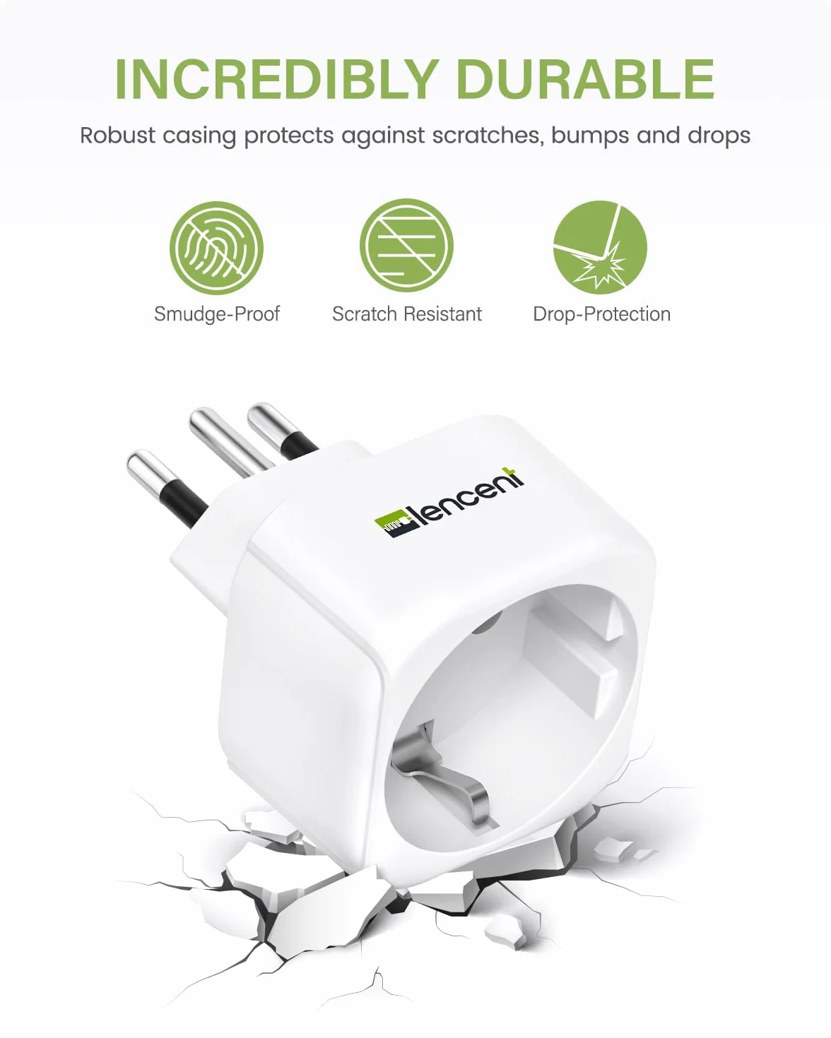 LENCENT 2 Piezas Adaptador Enchufe BR Tipo N de España a Brasil y Sudafrica, Adaptador 2-Pin Europeo a 3-Pin para Brasil y Sudafrica
