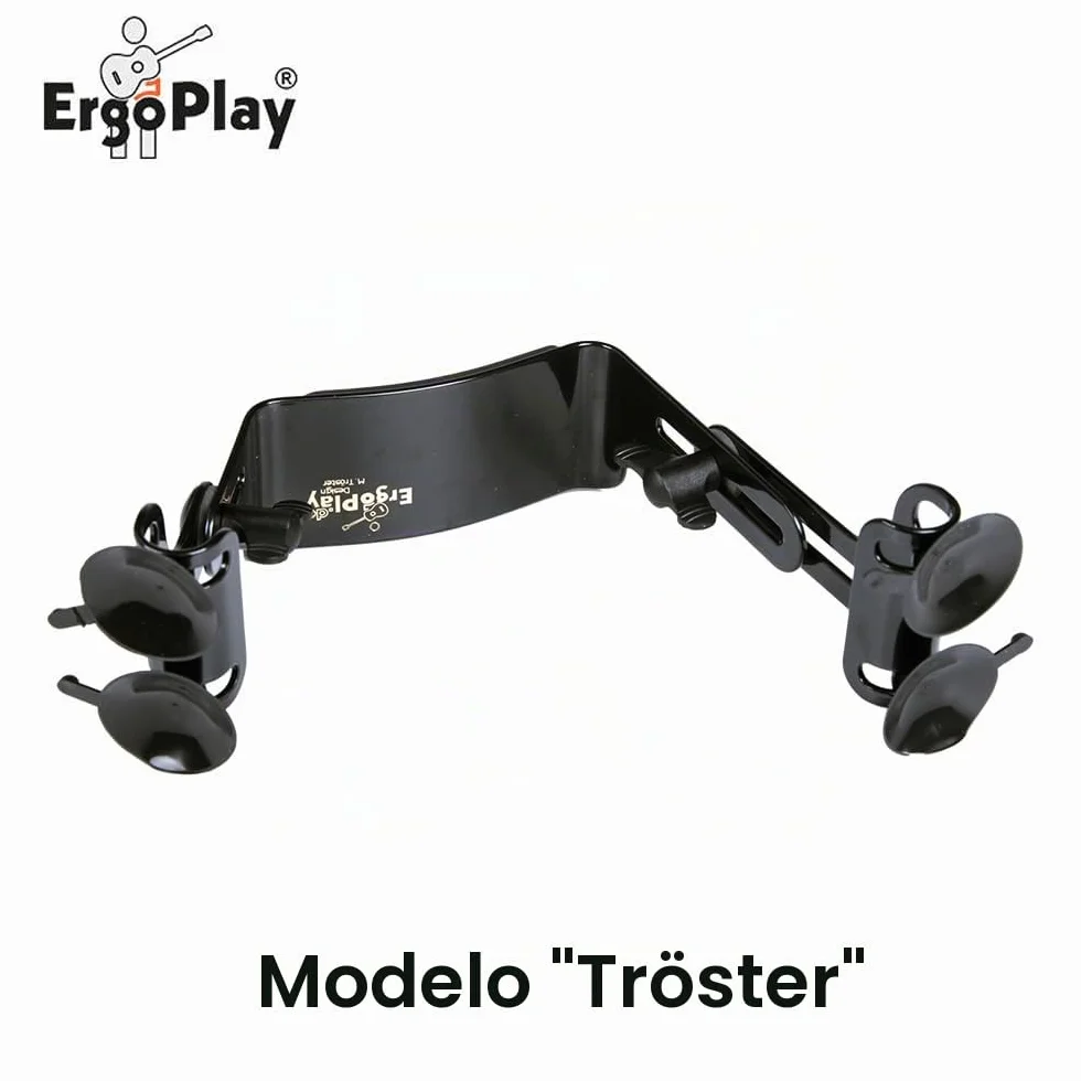 soporte para guitarra Michael Tröster – ayuda ergonómica para tocar guitarra clásica – regulable en altura e inclinación – con ventosas y láminas protectoras - para jugadores altos - negro