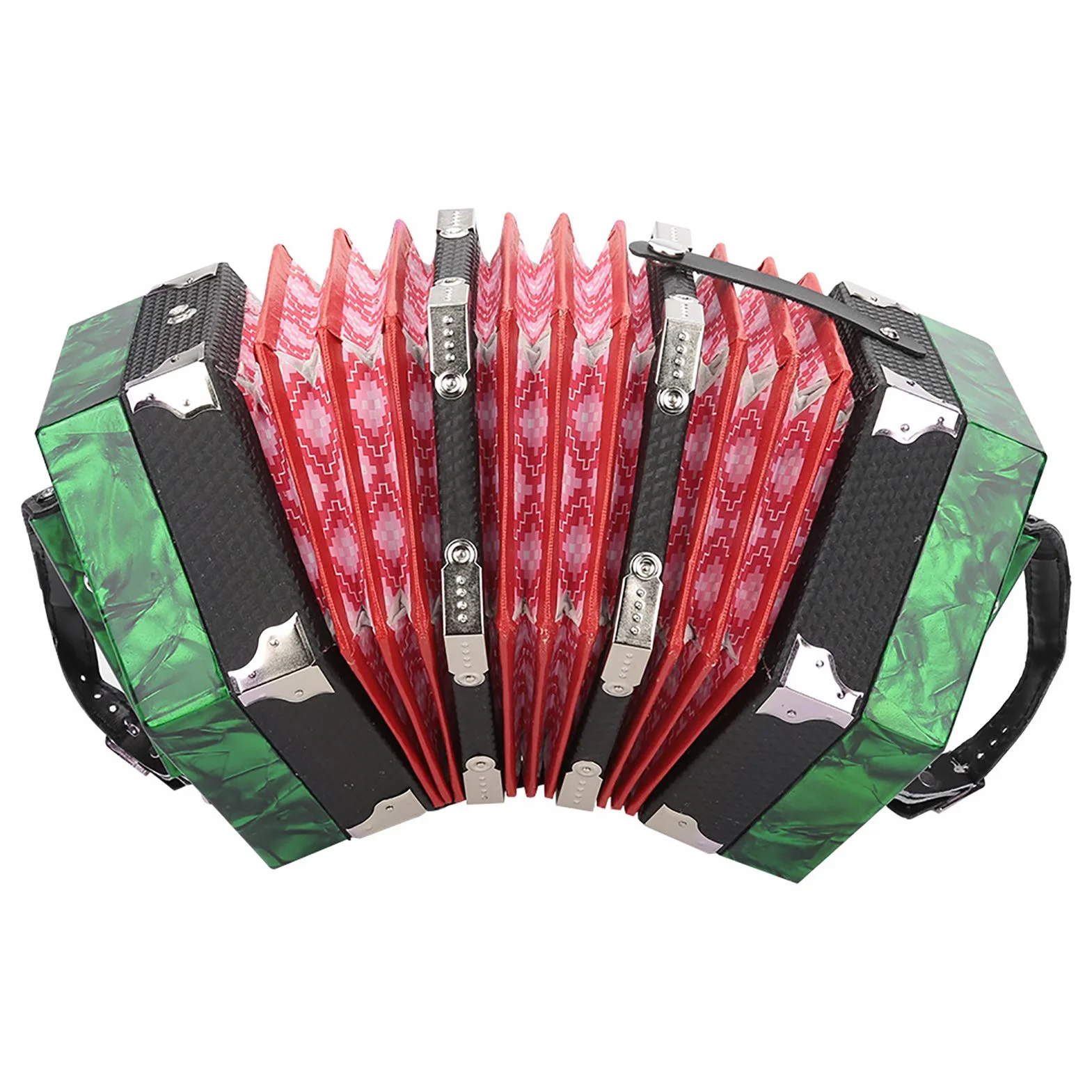 Fácil de aprender a tocar la concertina para el ejercicio de entrenamiento para la práctica del principiante(Green)