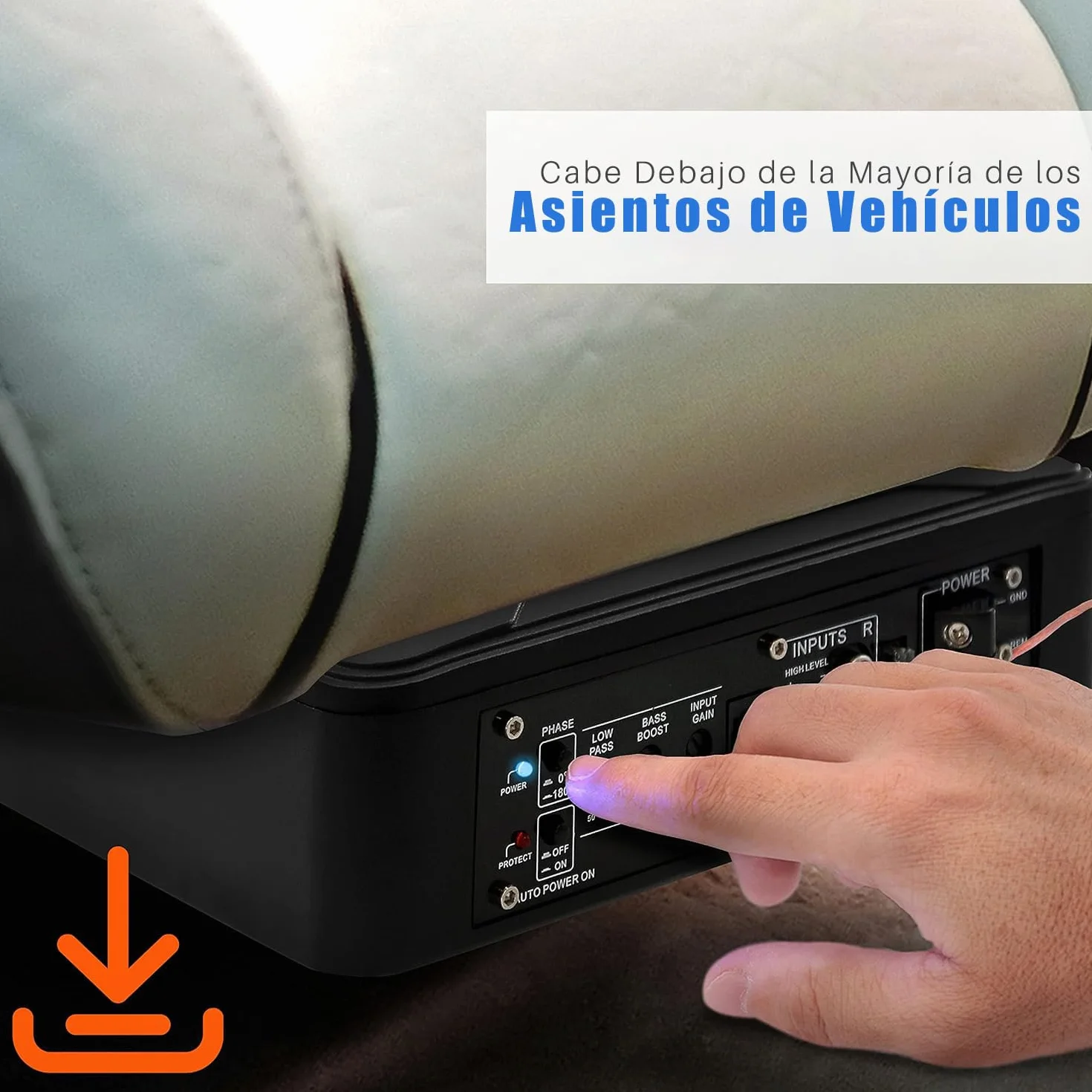 Pyle Sistema de subwoofer Amplificado de Perfil, Audio para Coche, Bajo de 8”, Activo, Cerrado, Compacto, 600V, Amplificador Incorporado