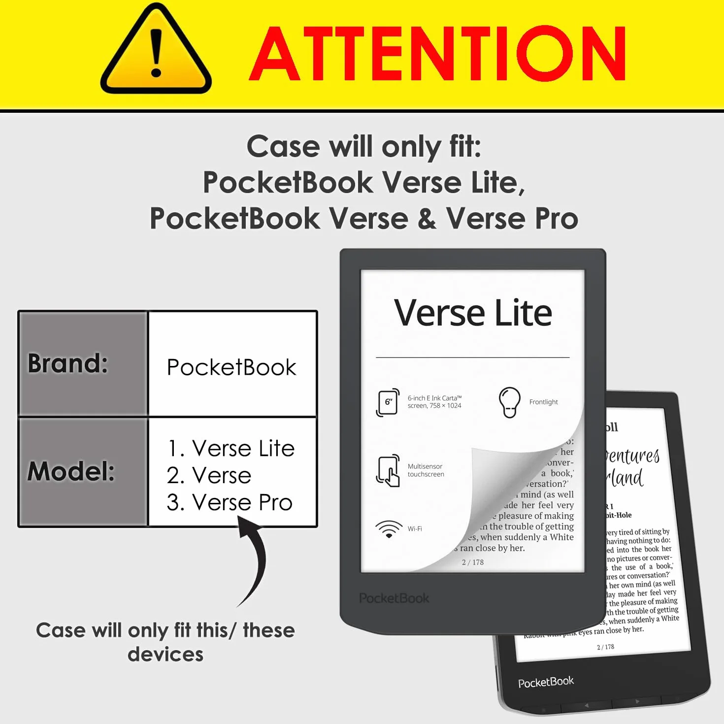 Forefront Cases Funda para Pocketbook Verse Lite (Modelo: 2025) - Delgado, Ligera y Protectora Funda para Pocketbook Verse Lite con Smart Auto Sueño Estela Función (Carcasa) - Azul Marino