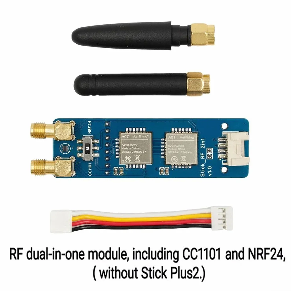 Para M5Stack para módulos IoT ESP32 2 en 1 RF Board CC1101 NRF24 Módulo dual con carcasa Interruptor conmutable para StickC PLUS2 Bruce firmware necesario para comunicación inalámbrica (Without)