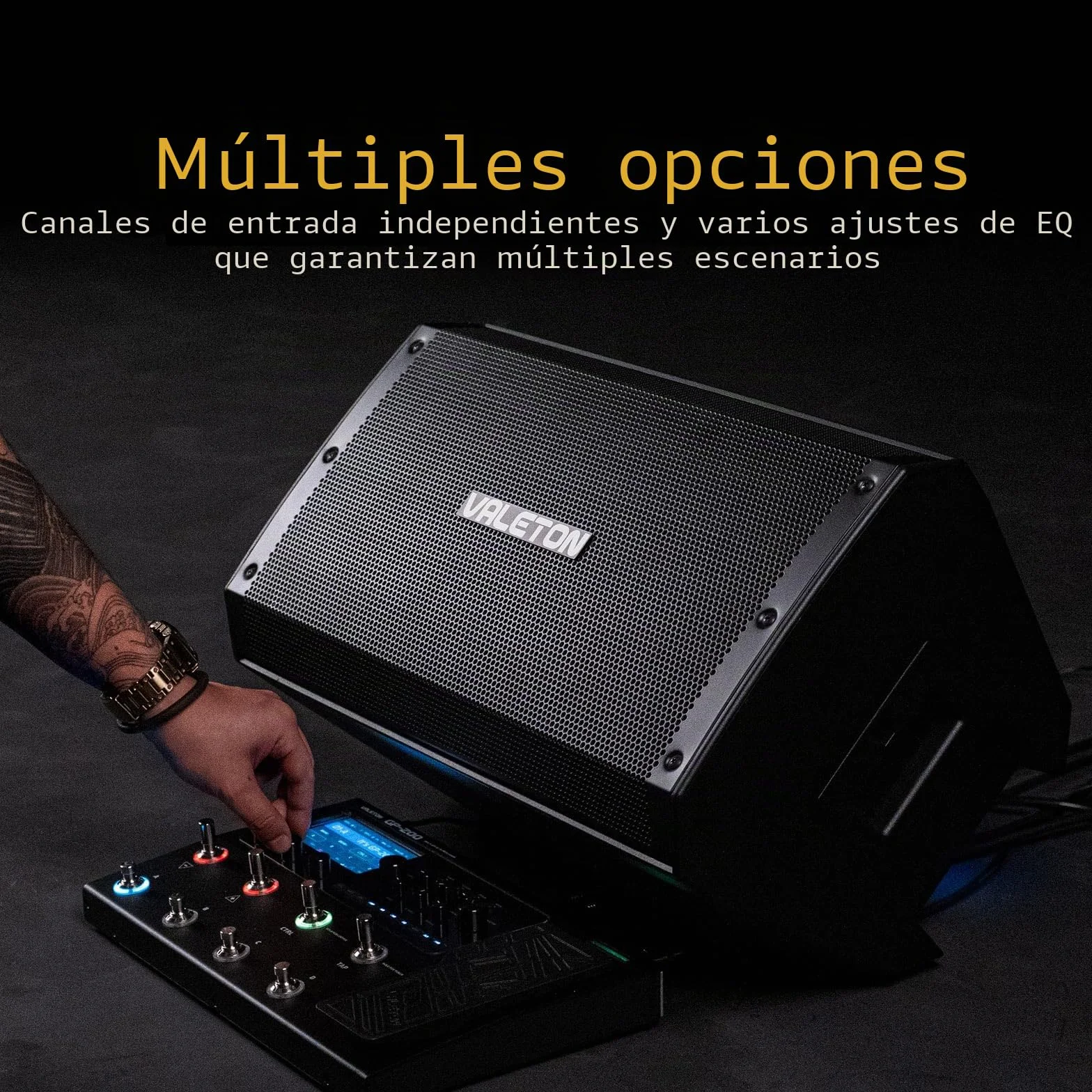 Valeton Altavoz activo FRFR de 10 pulgadas y 2 vías de 1300 vatios para modeladores de guitarra, bajo, multi FX y amplificador