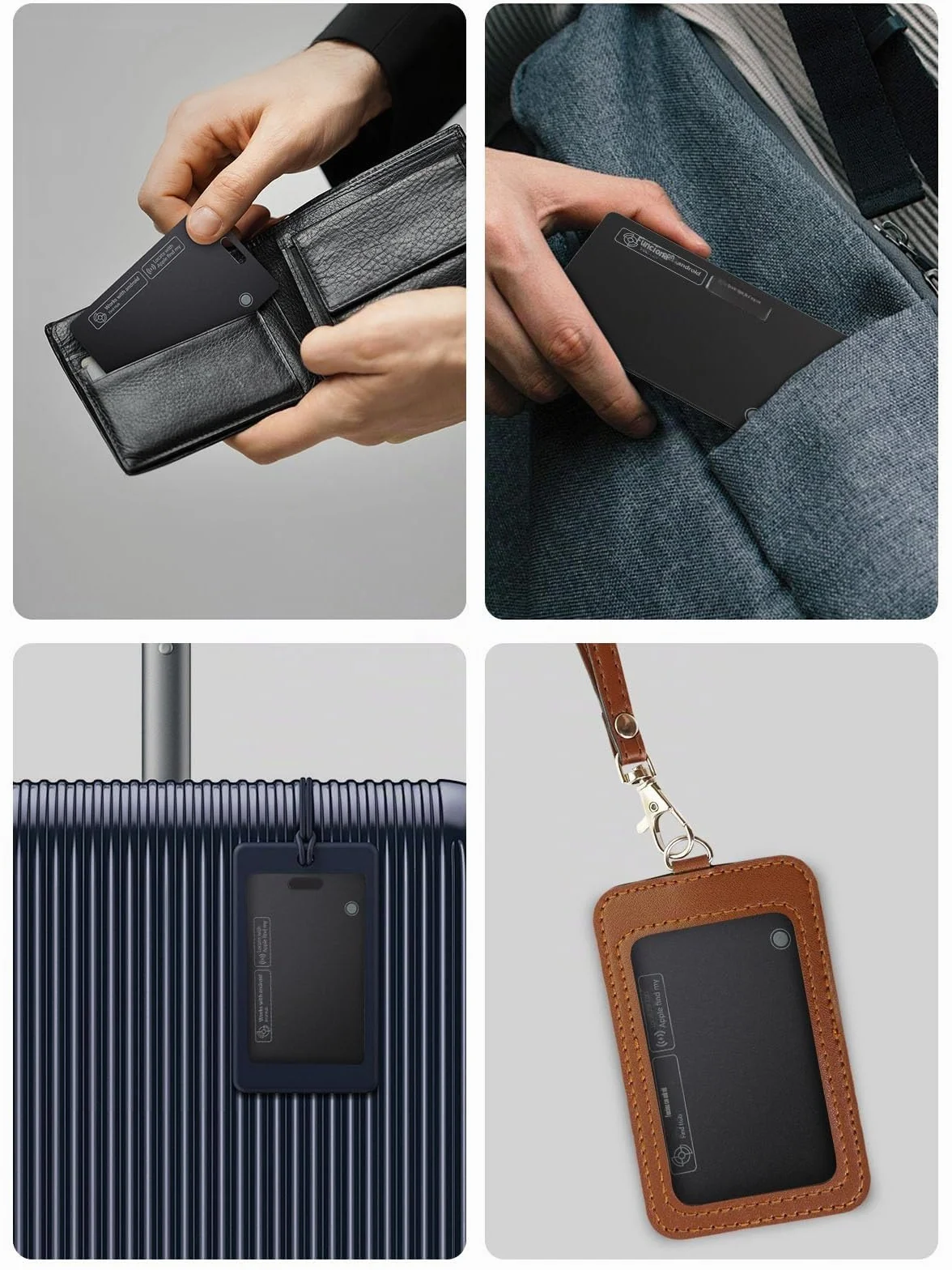 Tarjeta Rastreador para Apple y Android, Recargable Tarjeta de Localizador de Billetera Trabajar con Apple Find My y Google Find Hub, para rastrear Carteras, Equipaje (for iOS & Android, 1 Pack)