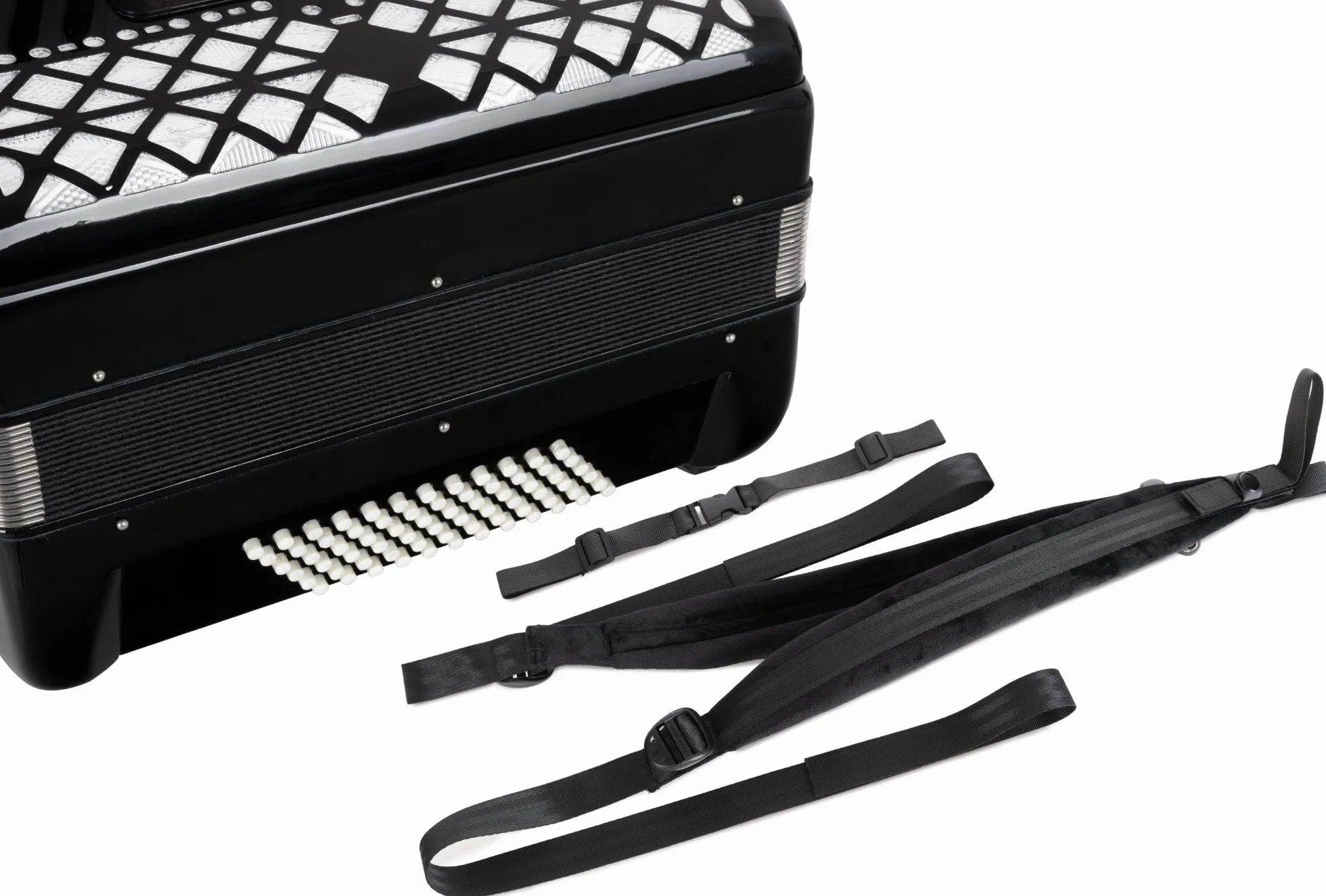 Acordeón Clásico Cantabile 72 Bajos "Secondo V" Set (Acordeón de 72 bajos con funda y correas incl. atril y escuela de acordeón) Negro