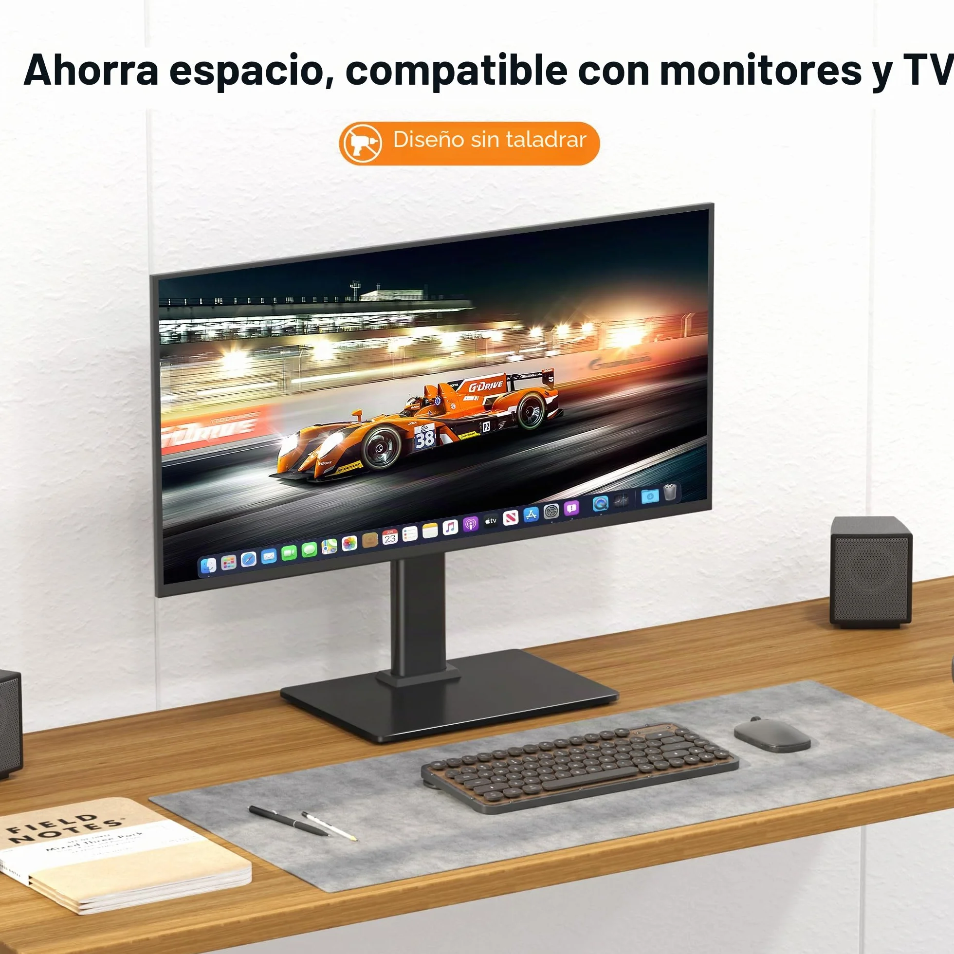 Soporte de TV giratorio universal XINLEI para televisores Samsung/LG de 17 a 43 pulgadas, altura ajustable 265-385 mm, carga 45 kg, VESA 200x200