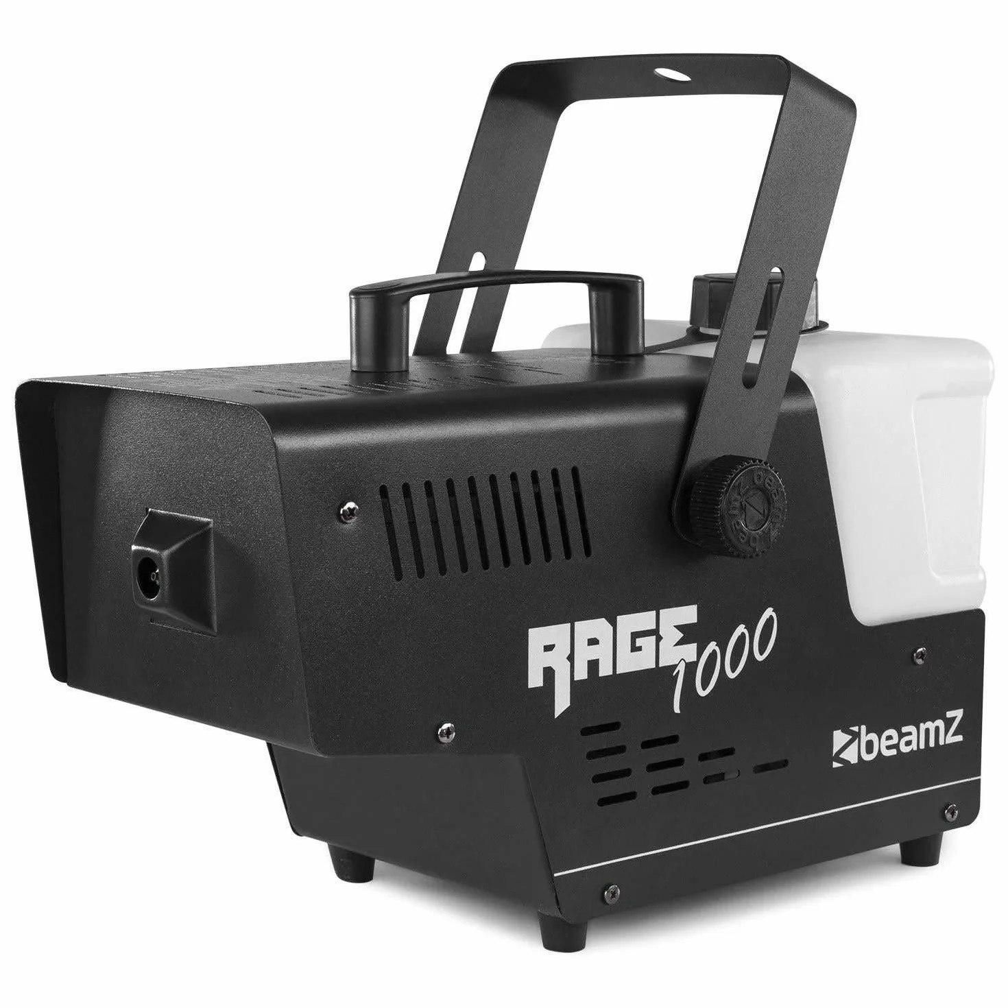 BeamZ Rage 1000 - potencia de1000 W, depósito de 2 litros, 2 mandos a distancia, 1 inalámbrico y otro con cable de 3m, caudal de 123 m3/min de humo por minuto, tiempo de calentamiento de 4 minutos