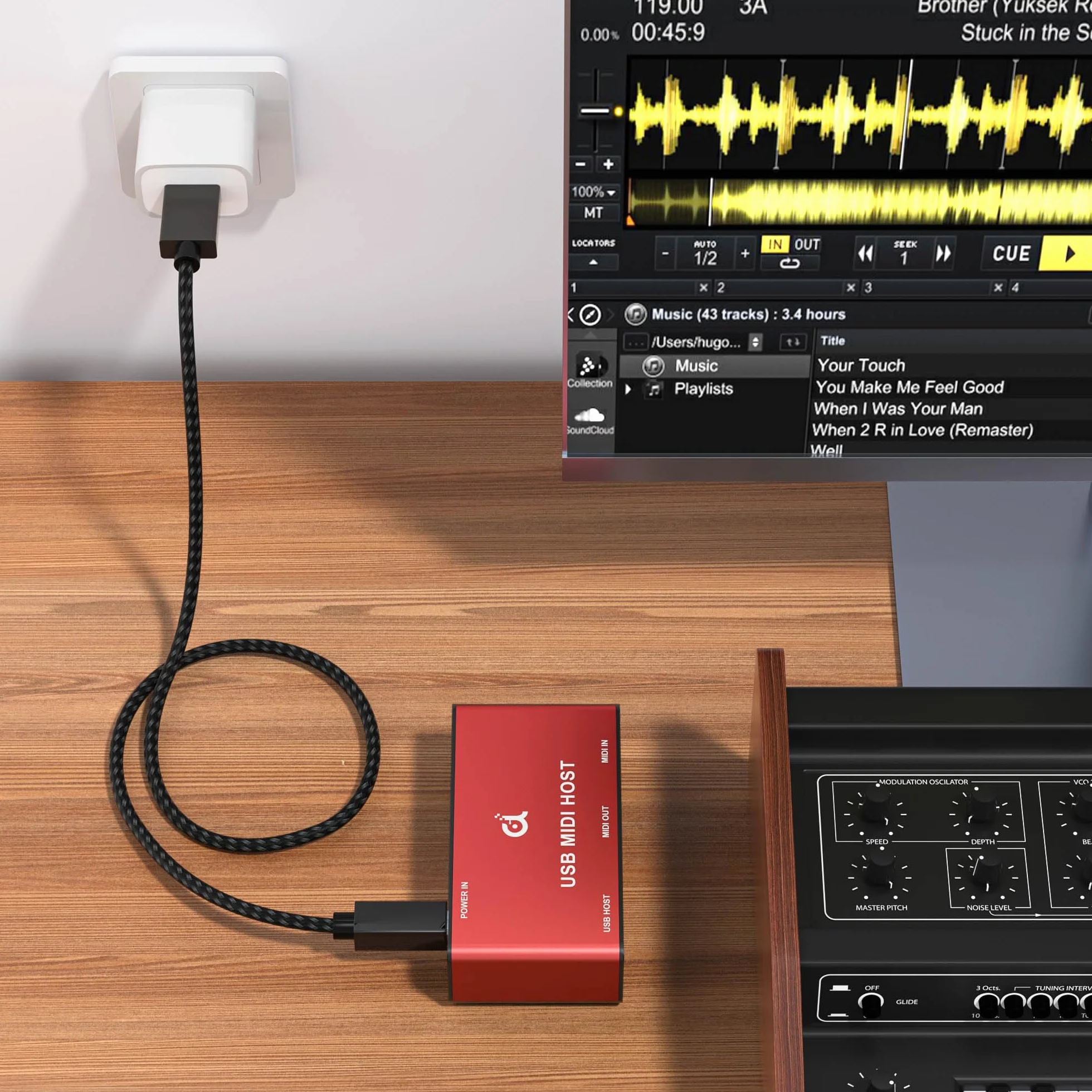 DigitalLife Serie BridgeCore | Interfaz MIDI USB Host Autónomo 1-In / 1-Out, DIN de 5 Pines, LED, Carcasa Metálica – Para Principiantes, Músicos de Estudio y Artistas en Vivo【Rojo 1 ud./paquete】