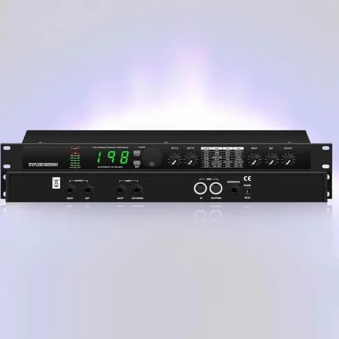 Procesador ecualizador de audio digital con 199 efectos preestablecidos, chip DSP de 24 bits, reducción automática de ruido para rendimiento de estudio y escenario