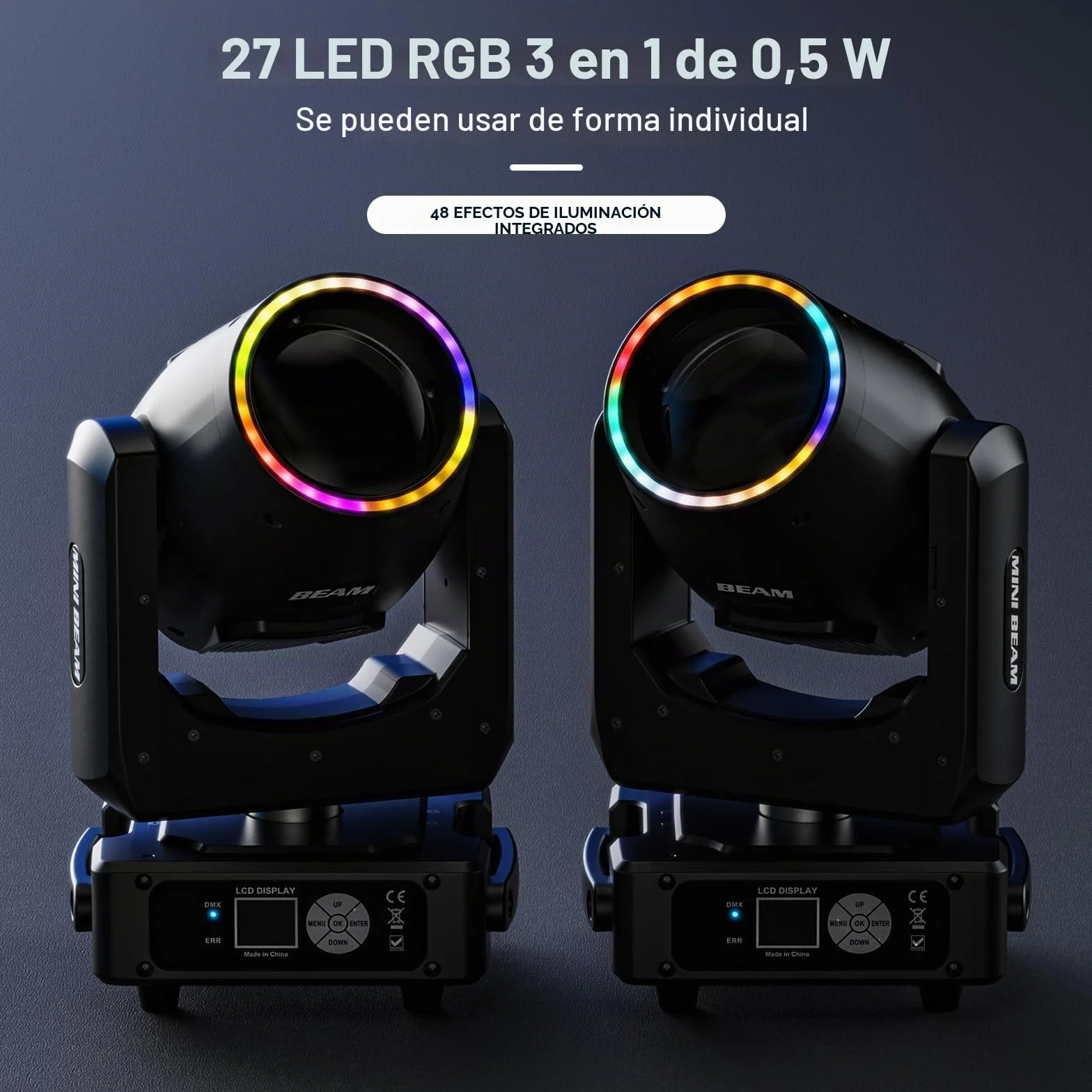 2PCS cabezas móviles LED con flight case Mini 7R Beam 230W lámpara luz de discoteca luces escenario 18CH Moving Head para DJ Bar Fiesta escenario Club Iluminación