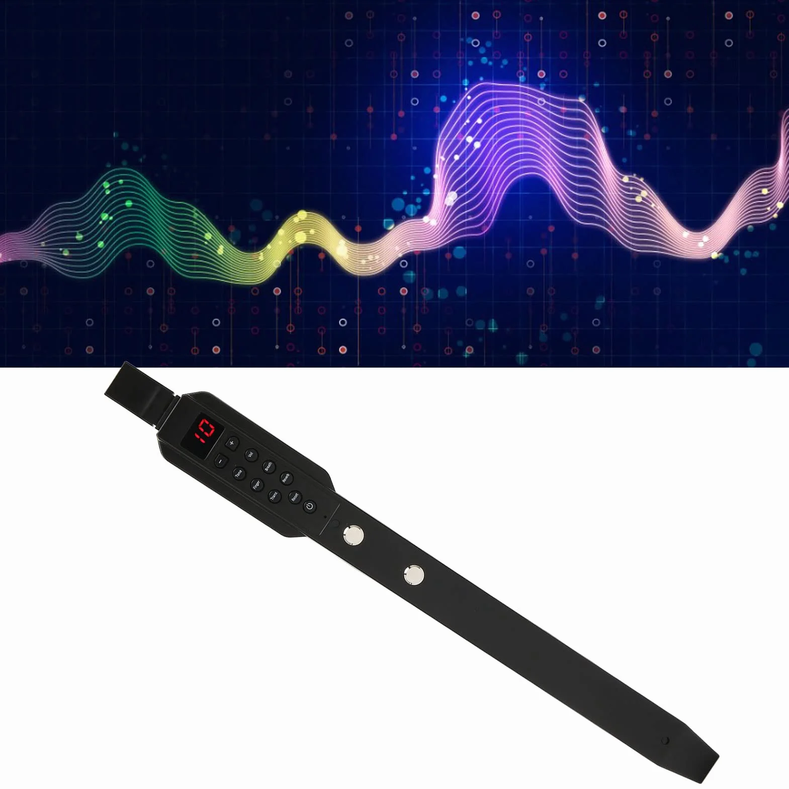 Fockety Instrumento de Viento Digital, Mini Instrumento de Viento Electrónico Profesional Integrado en 10 Tonos de Instrumentos Musicales Instrumento de Saxofón Midi con Batería Recargable
