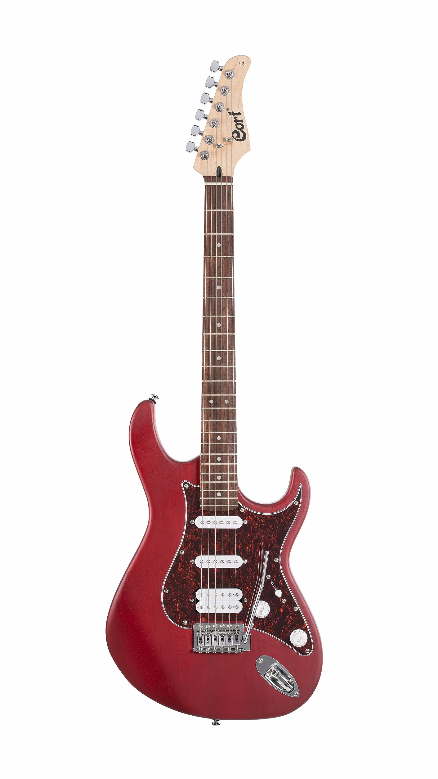 Cort G110 - Guitarra eléctrica serie G, color rojo poros abiertos