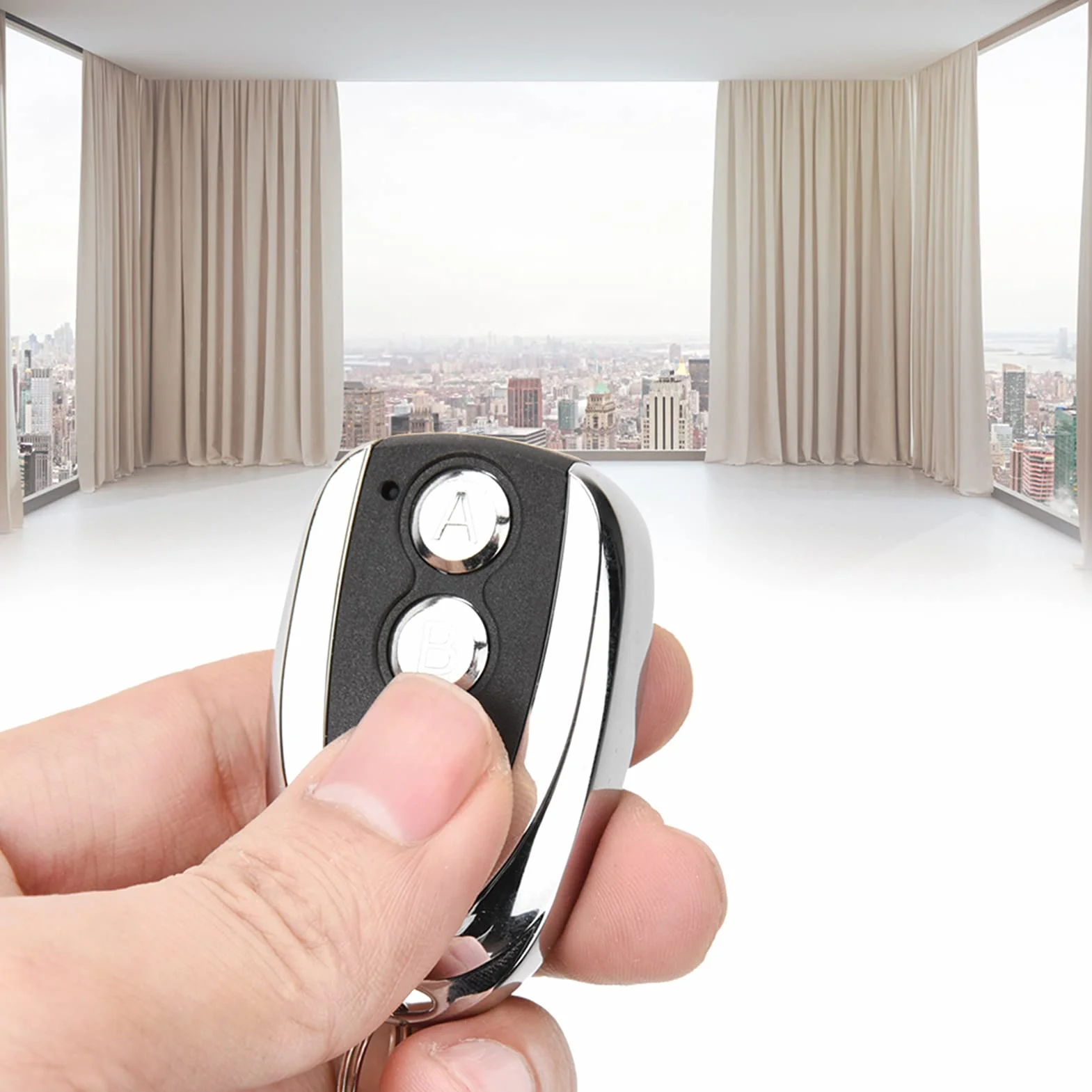 Duplicador de Mando a Distancia Universal de 433MHz con Función de Copia de Tiempos para Puerta de Garaje, Motocicleta, Alarma de Coche, Seguridad del Hogar
