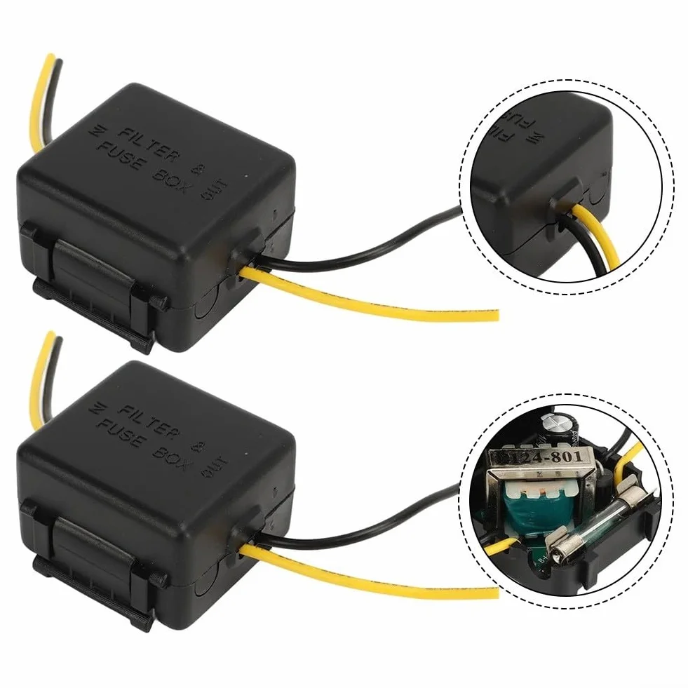 Juego de 2 filtros de alimentación para coche de 12 V para supresión de ruido y filtrado de interferencias, compatibles con la mayoría de dispositivos de 12 V CC