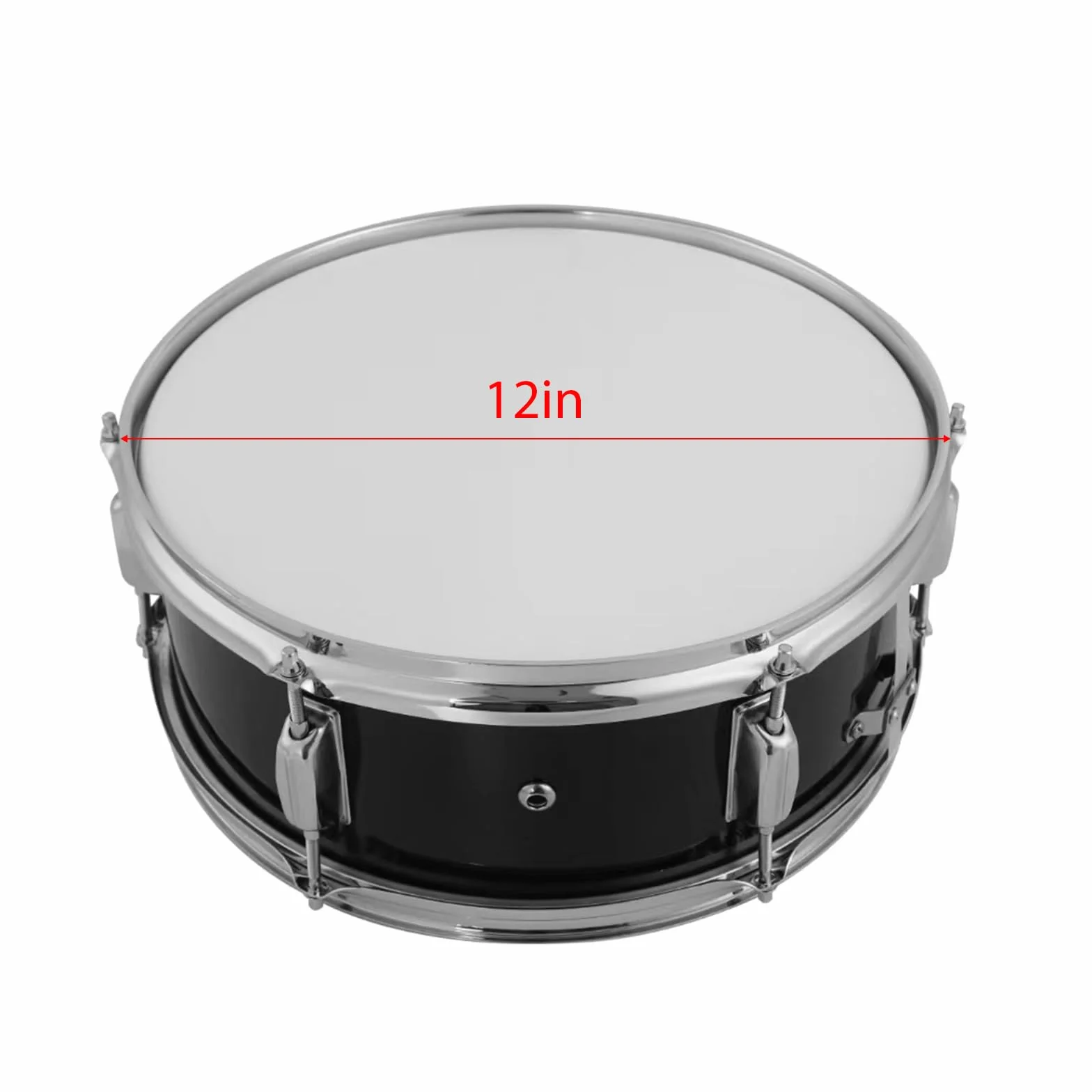 Caja de 12 Pulgadas Con Baquetas, Correa Para el Hombro, Instrumento de Percusión Con Llave de Tambor Para Estudiantes Principiantes, Marcha, Juego Portátil (Ferroso)