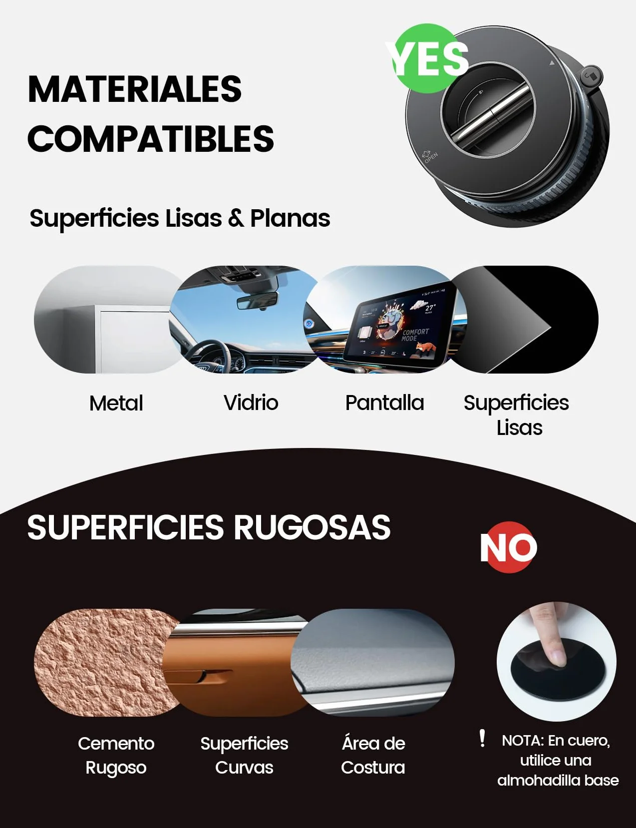 Lamicall Soporte Móvil Coche para MagSafe - [Ventosa de Vacío & 24X N55 Imanes] 360° Rotación, Soporte Coche para Salpicadero/Parabrisas, Soporte Magnetico para iPhone 17 16 15 14 13, Otro Smartphone