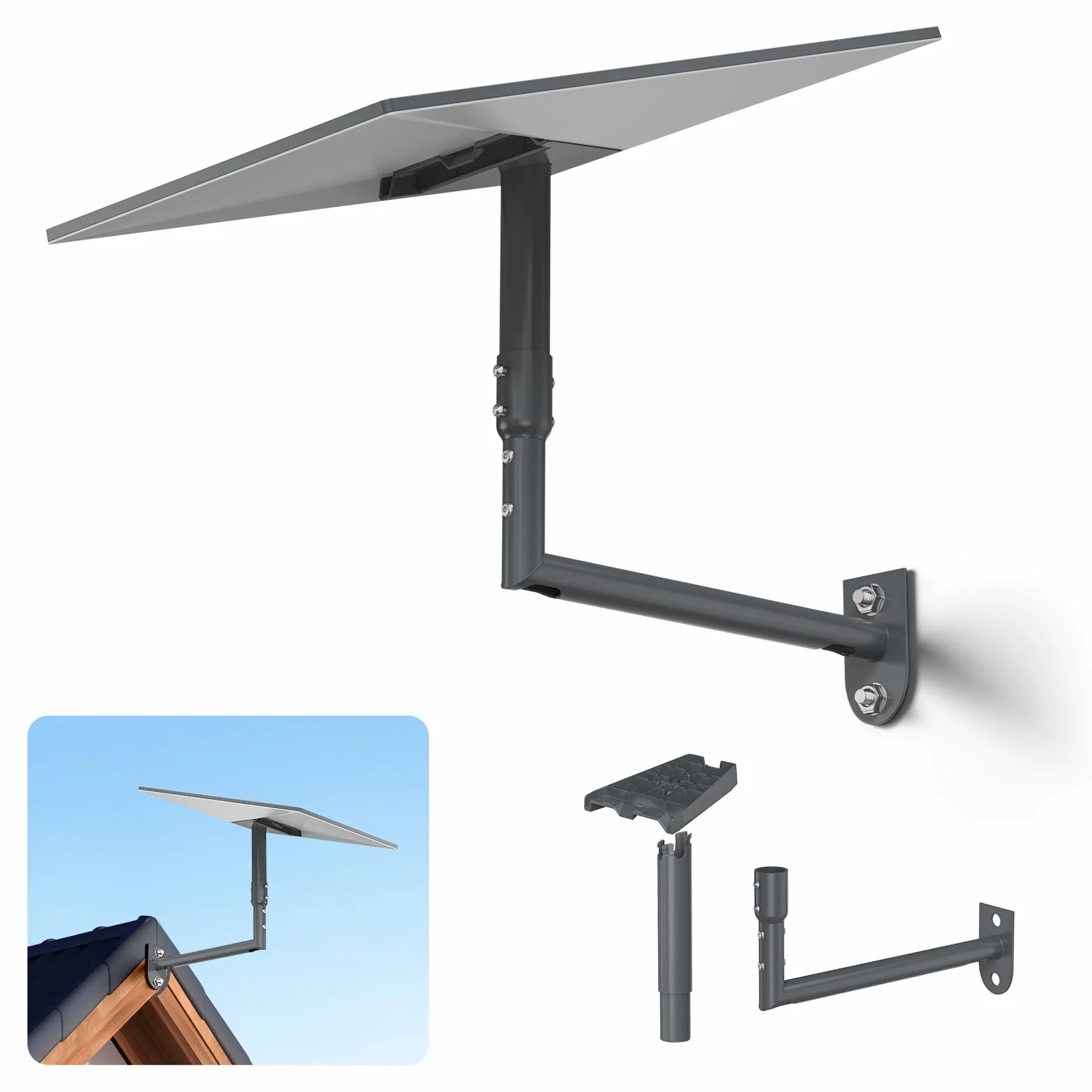 Soporte Starlink Gen 3, soporte de pared Starlink ajustable 360° SURVADV, kit de montaje en poste Star Link V3 con adaptador de tubo Gen 3 compatible con Starlink Standard Dishy y Starlink Mini