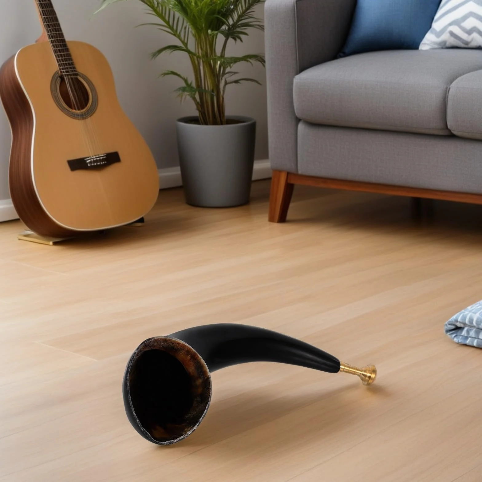 Cuerno Vikingo Sonido Potente Natural de Cuerno de Buey Negro y Tono Resonante para Eventos Temáticos y Disfraces de Estilo Vaquero