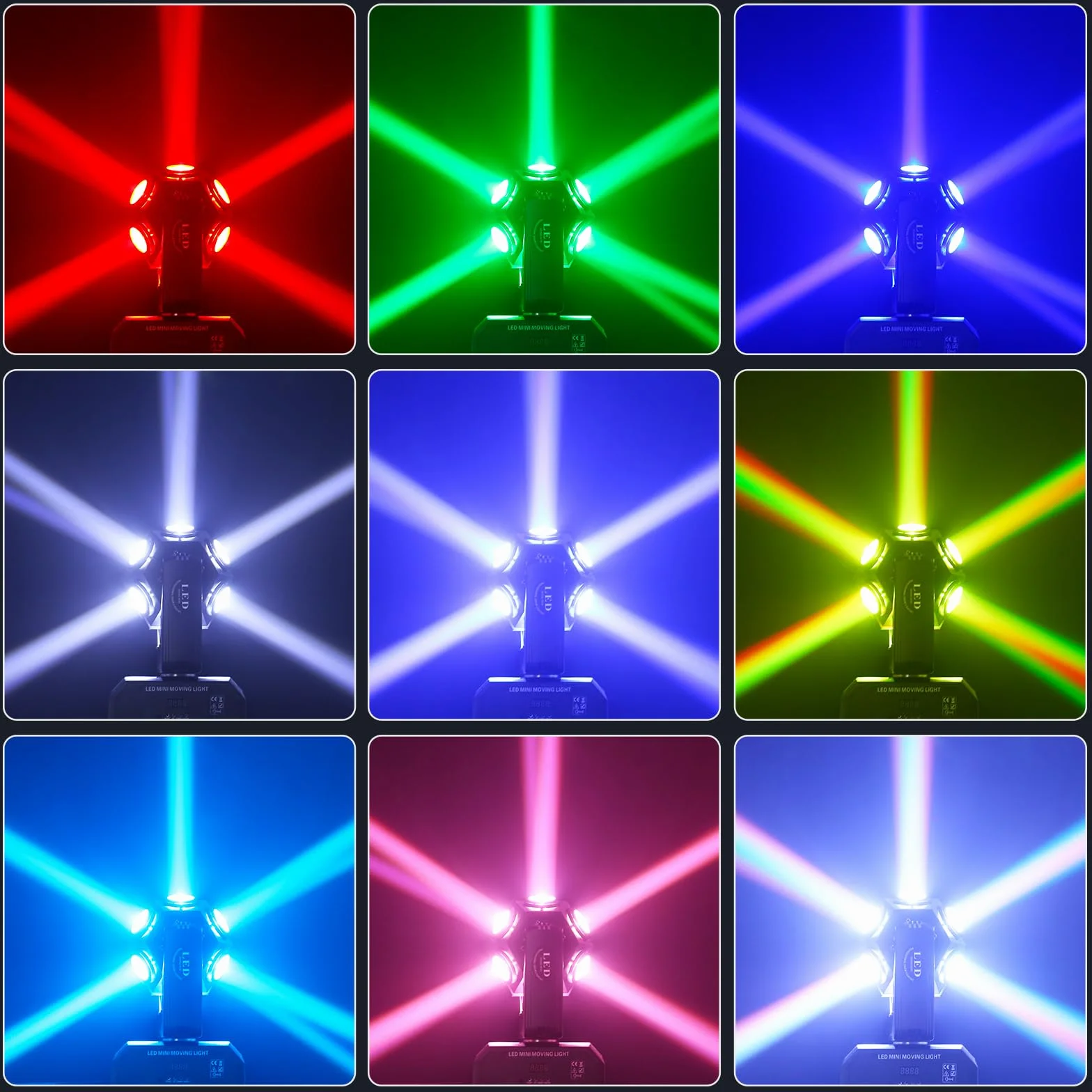 150W Cabeza Móvil RGBW 4 en 1 Luz de Foco Móvi 360° - Drehung DJ Luces DMX512 Led Strahler con tono de activación para iluminación de escenario Fiesta Disco Club Boda Beweglich Kopf Luces - 2 piezas