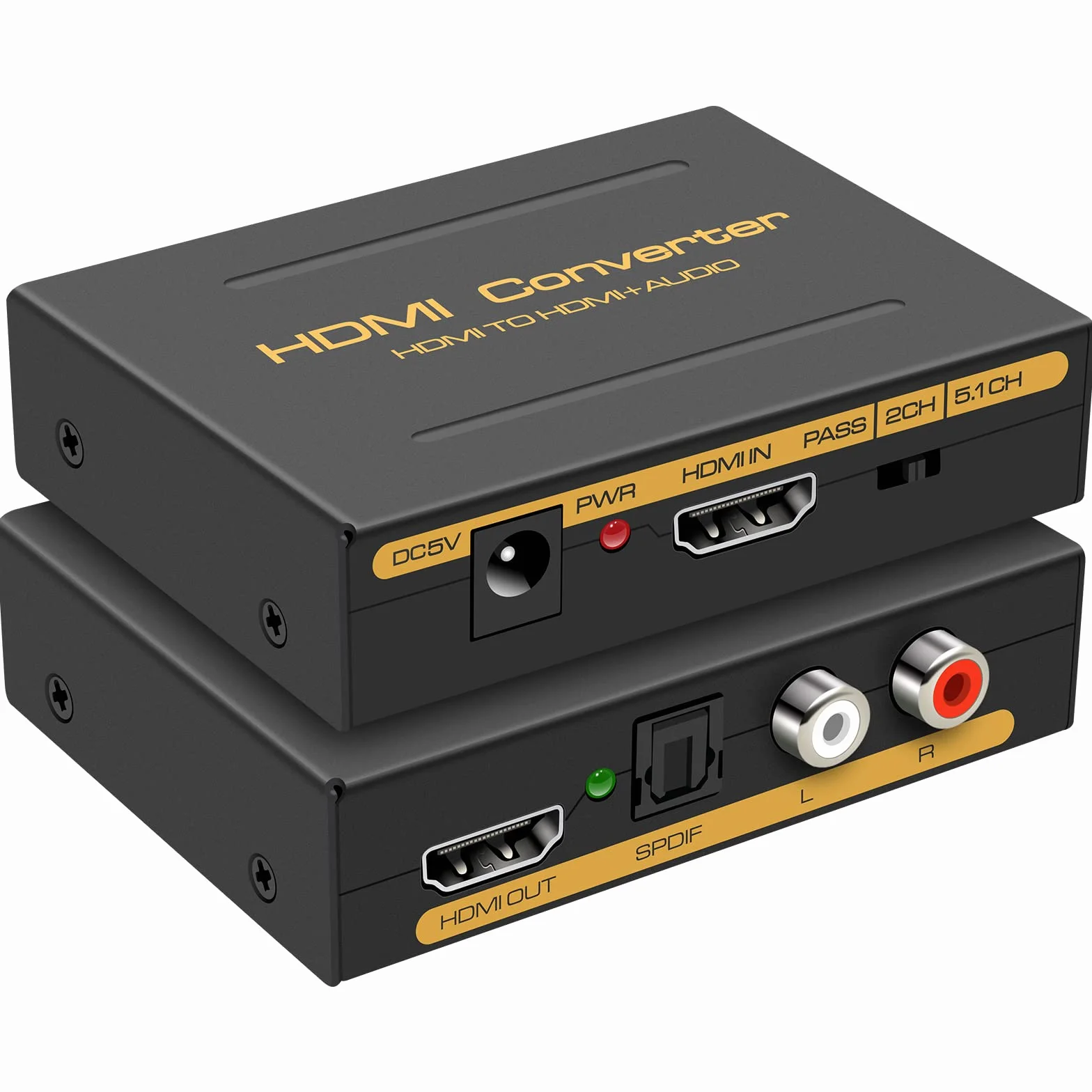 HDMI Extractor 4K Adaptador Óptico Audio L R Stereo 4K30Hz PCM PS5 Xbox Projector