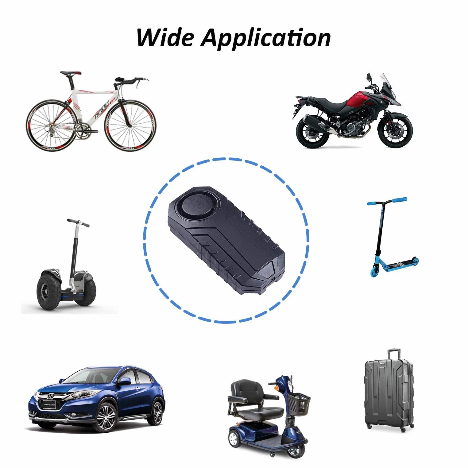 Mengshen Paquete De 3 Alarmas Inalámbricas Antirrobo para Bicicletas con Control Remoto De Seguridad Antirrobo 113dB Loud IP55 Impermeable para Motocicleta Vehículo Scooter