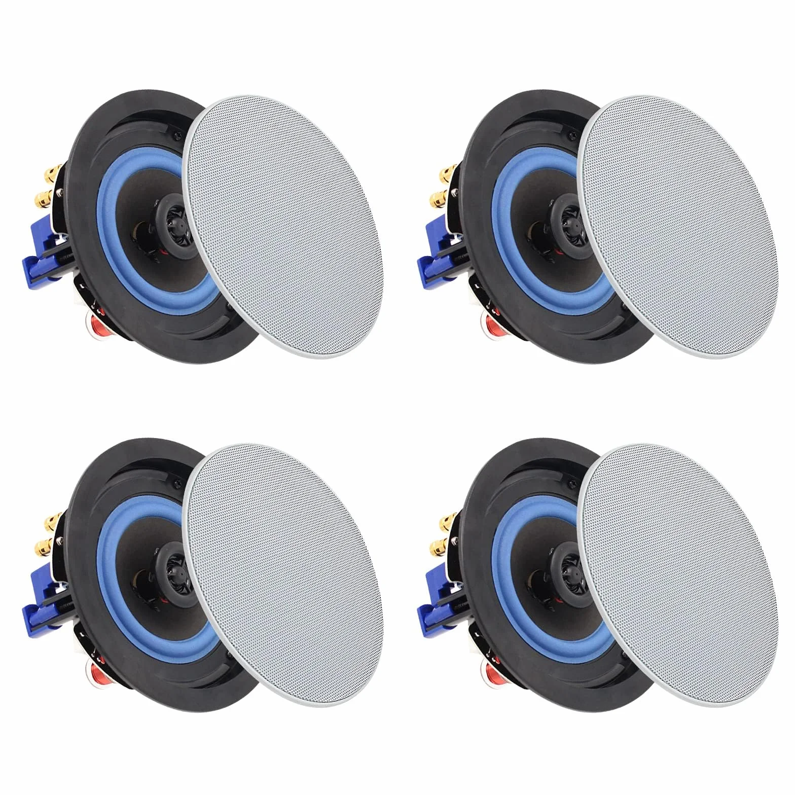 Herdio 4 pulgadas 160W Altavoz Bluetooth para Baño Cocina Sala Estar Oficina 2 Pares