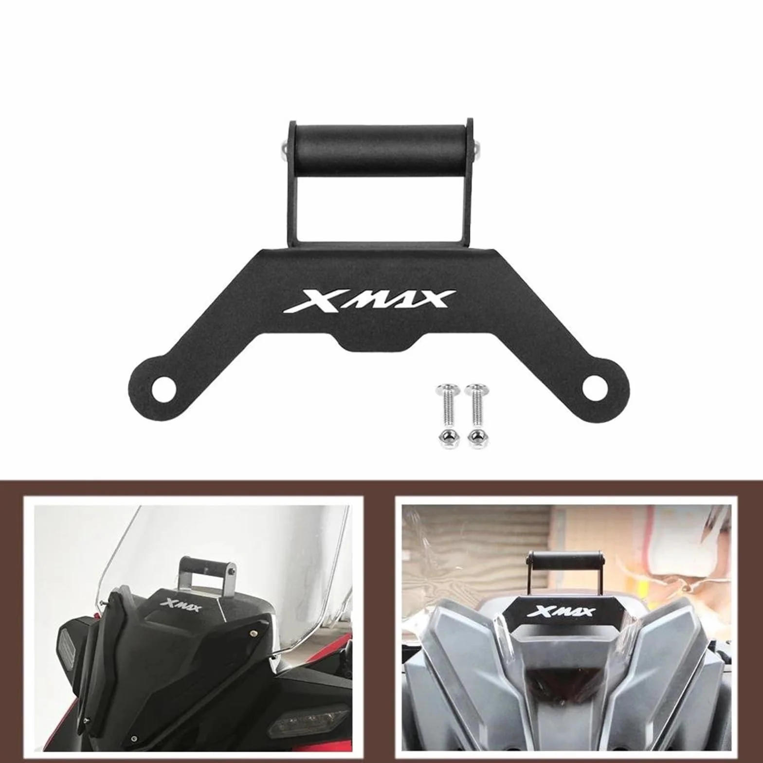 Soporte De Navegación GPS para Motocicleta para Y&amaha XMAX300 Xmax X-MAX 300 2023 2024, Soporte Ajustable para Teléfono Móvil con GPS. Soporte De Navegación GPS(Negro A)