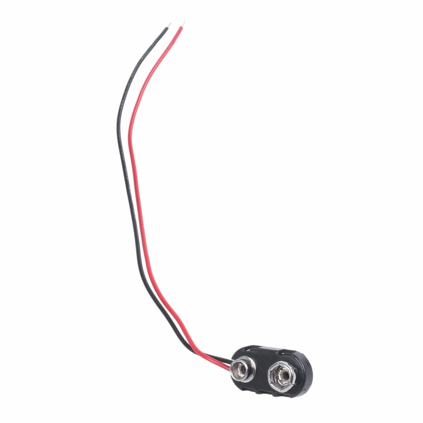 5 Piezas Negro Carcasa de plastico 14,99 cm Dos-con Cable 9 V Conectores para Pilas Recargables de