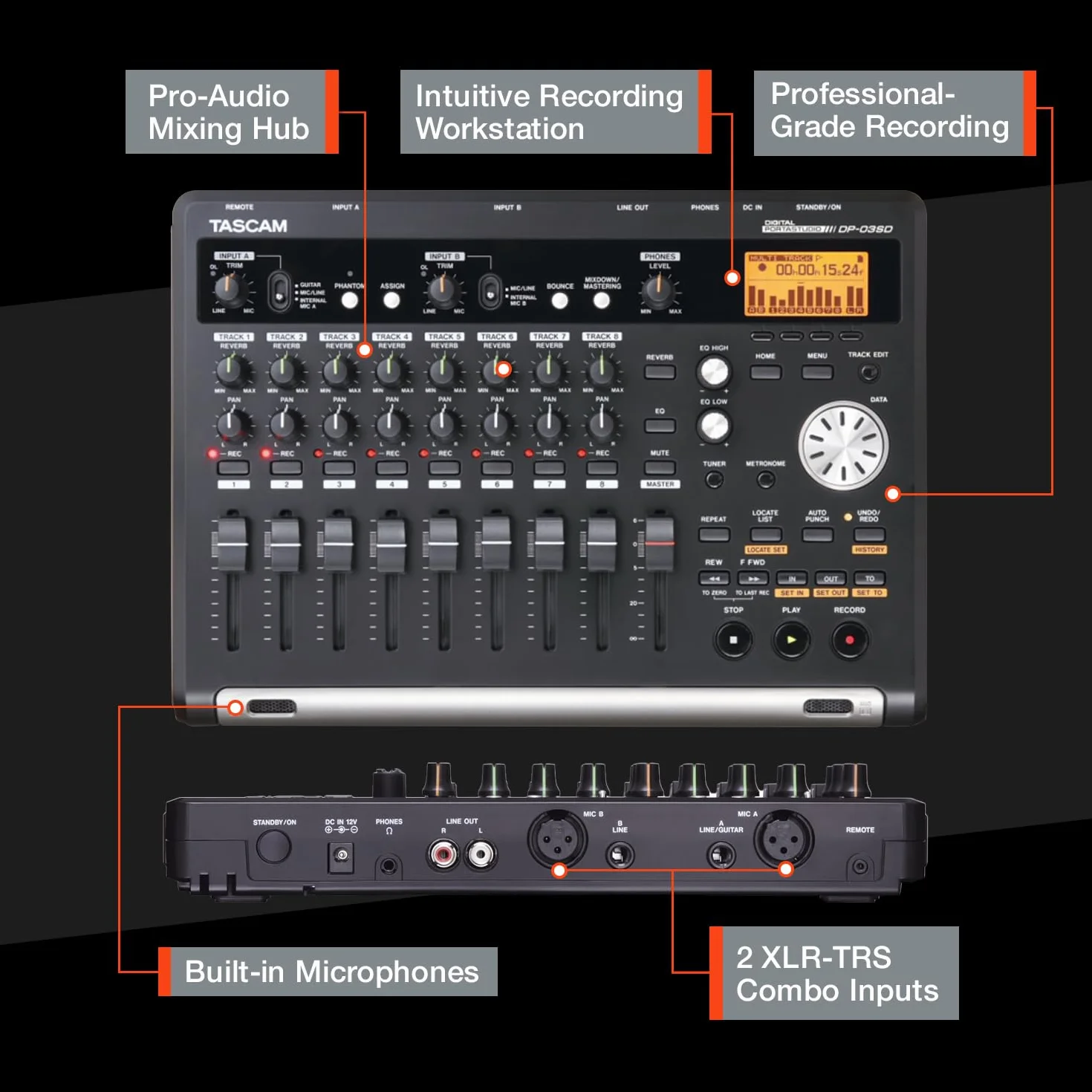 Tascam DP-03SD - Grabador multipista, color negro