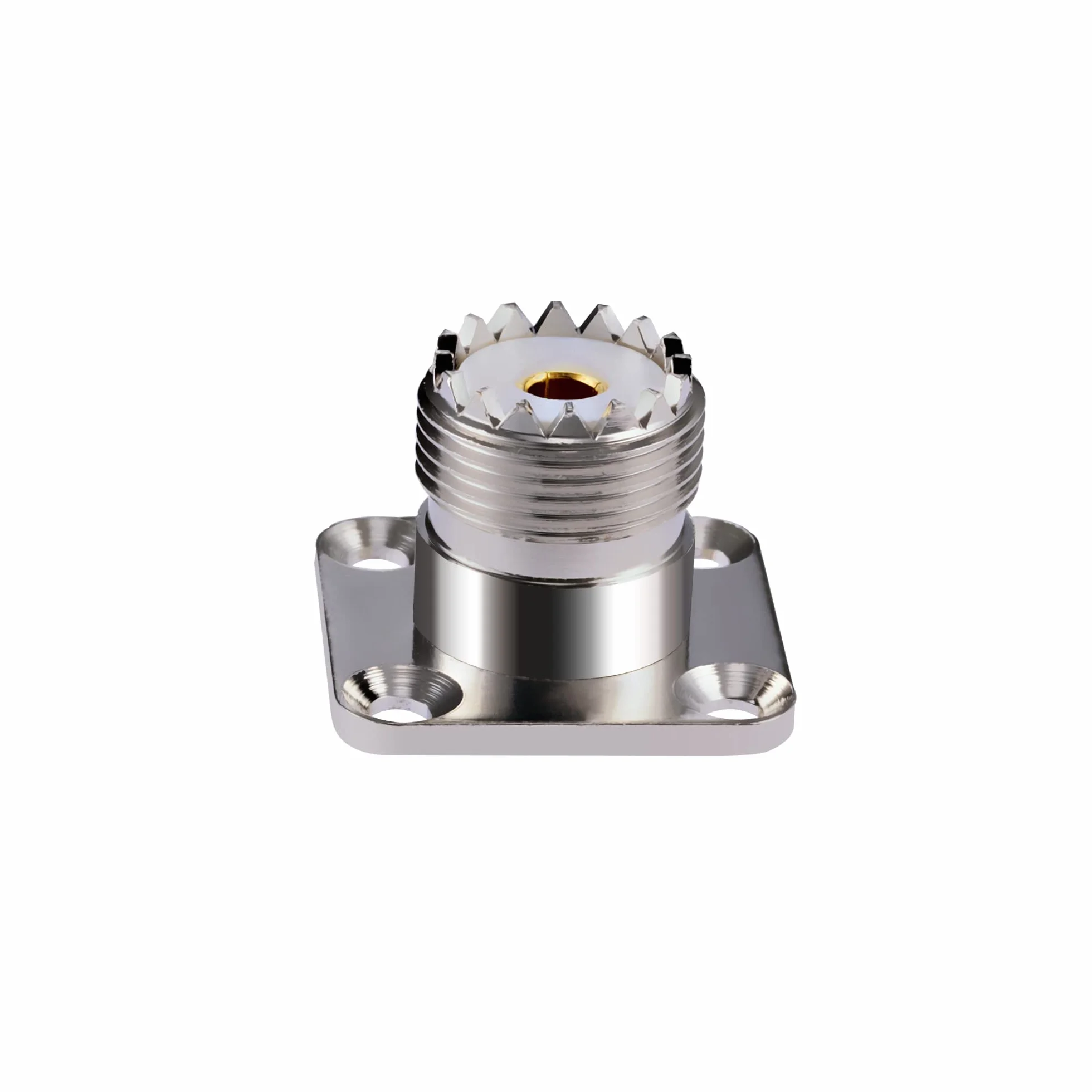 Vecys 3PCS SO239 Conectores Mamparo UHF Hembra SO-239 Conector Montaje en Chasis UHF Hembra de 4 Orificios Panel Montaje en Chasis Brida Copa de Soldadura Conector Recto